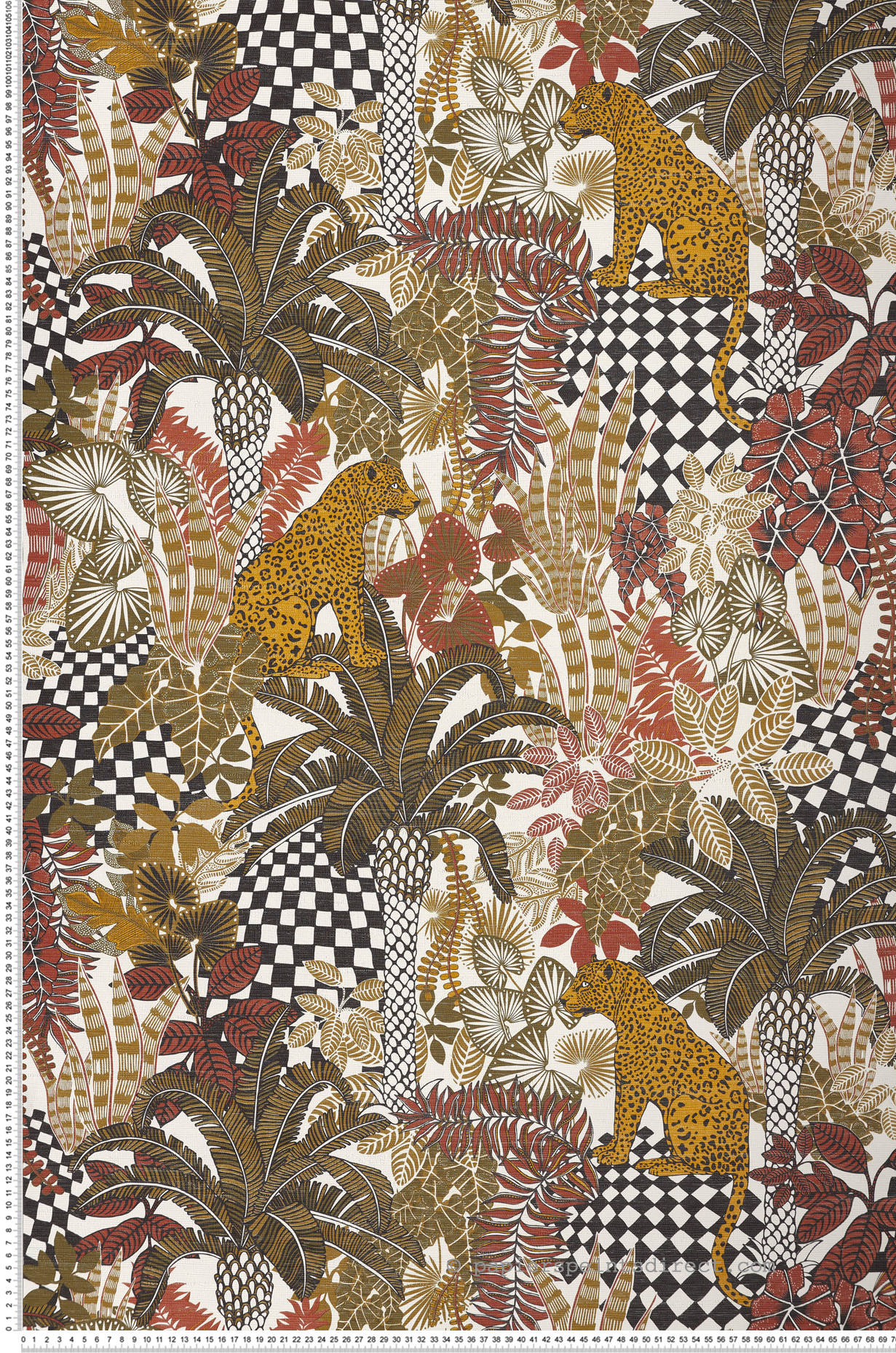 Papier peint Jungle Belize kaki terracotta - Aventura de Casamance | Réf. CAS-75500100