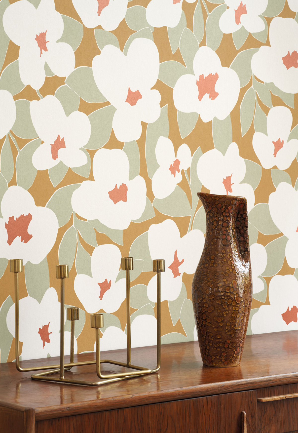 Papier peint 70s Flower Power jaune - Iconic de Casadéco AMB2 | Réf. CONI88392323