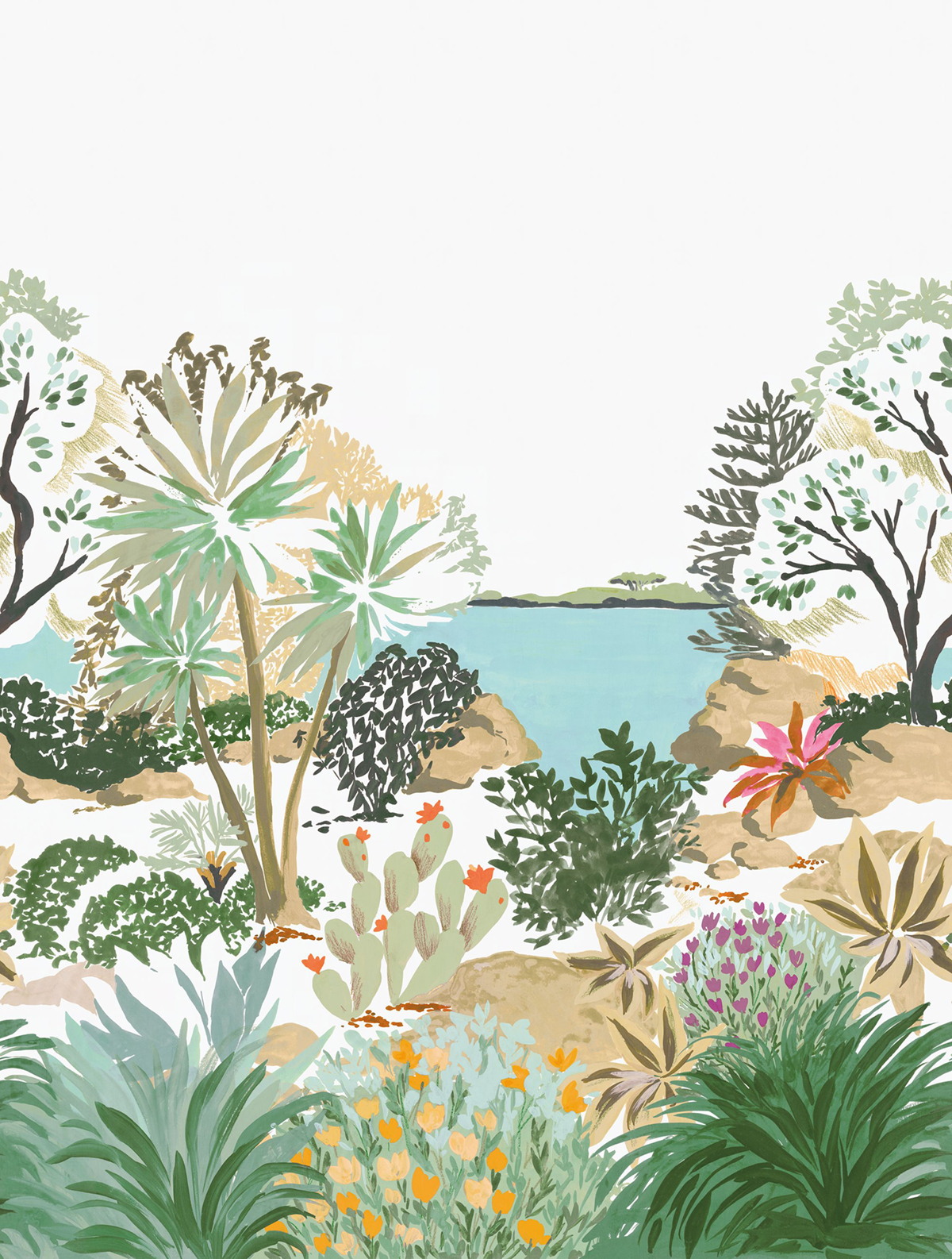 Papier peint panoramique Paysage Cap Esterel multicouleurs M 210X280 - Echappée Belle de Casadéco | Réf. ECHA89866117