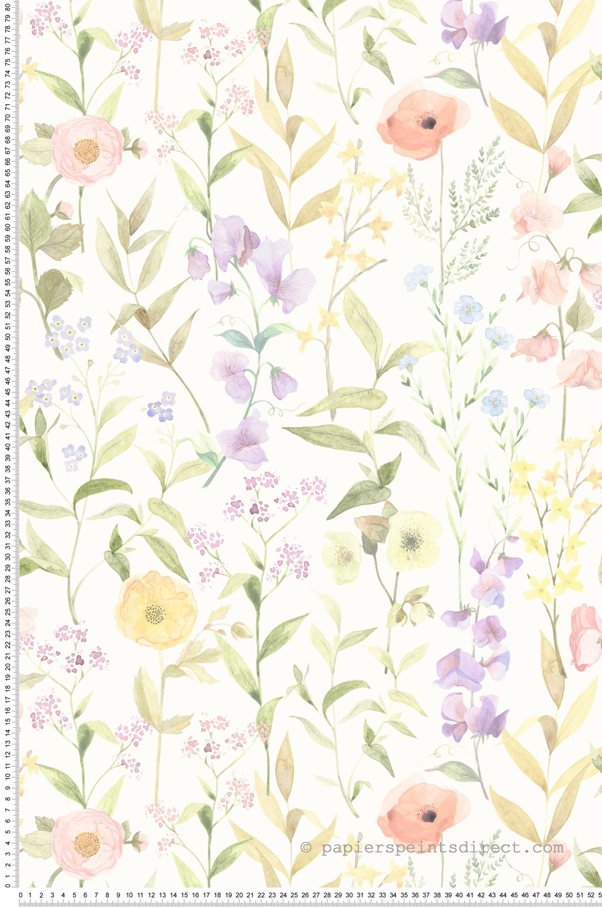 Papier peint Fleurs des Champs Bouquet multicolore - Le Beau Jardin de Casadéco | Réf. BJAR87650825