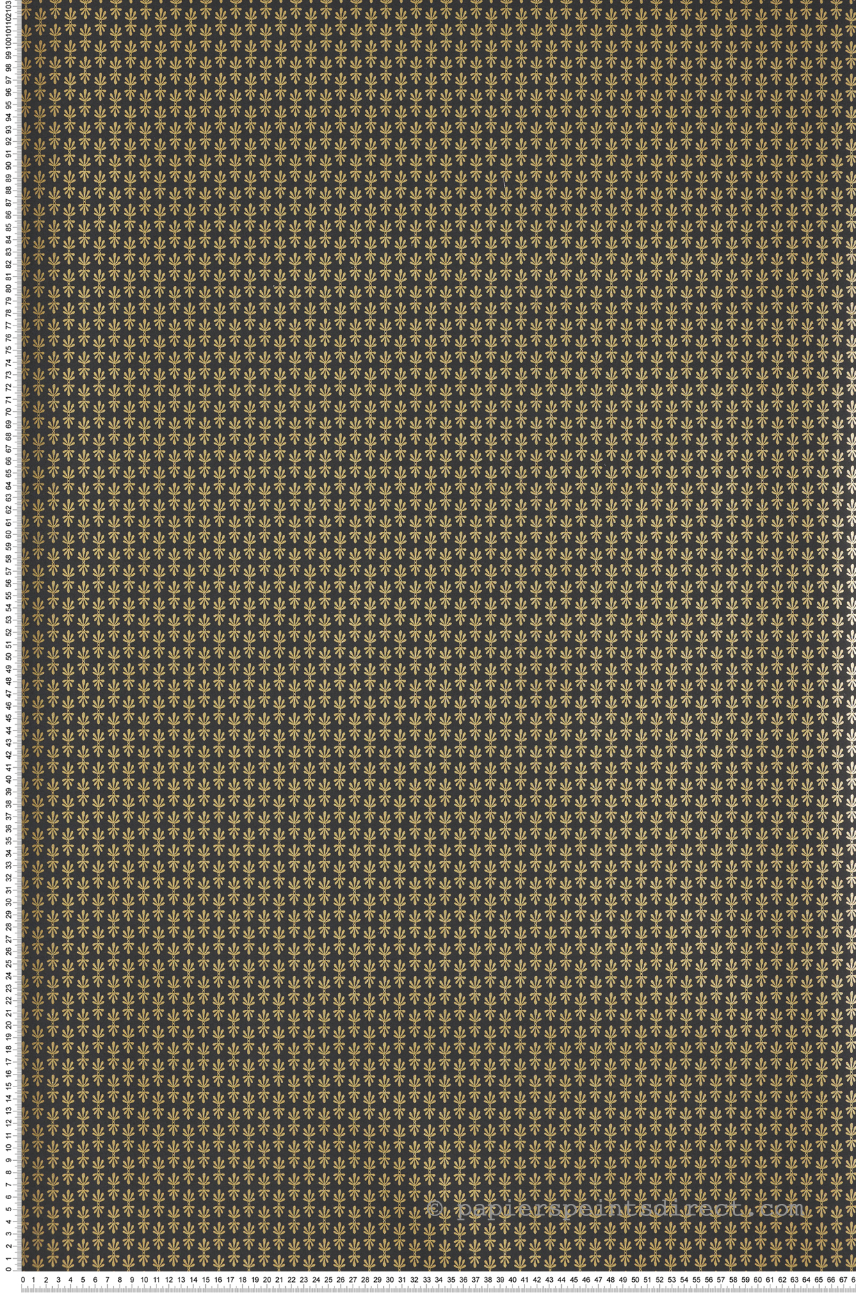 Papier peint Pétale Graphique doré noir - Rifle Paper Co. 2 de York (Initiales) | Réf. INI-RP7363