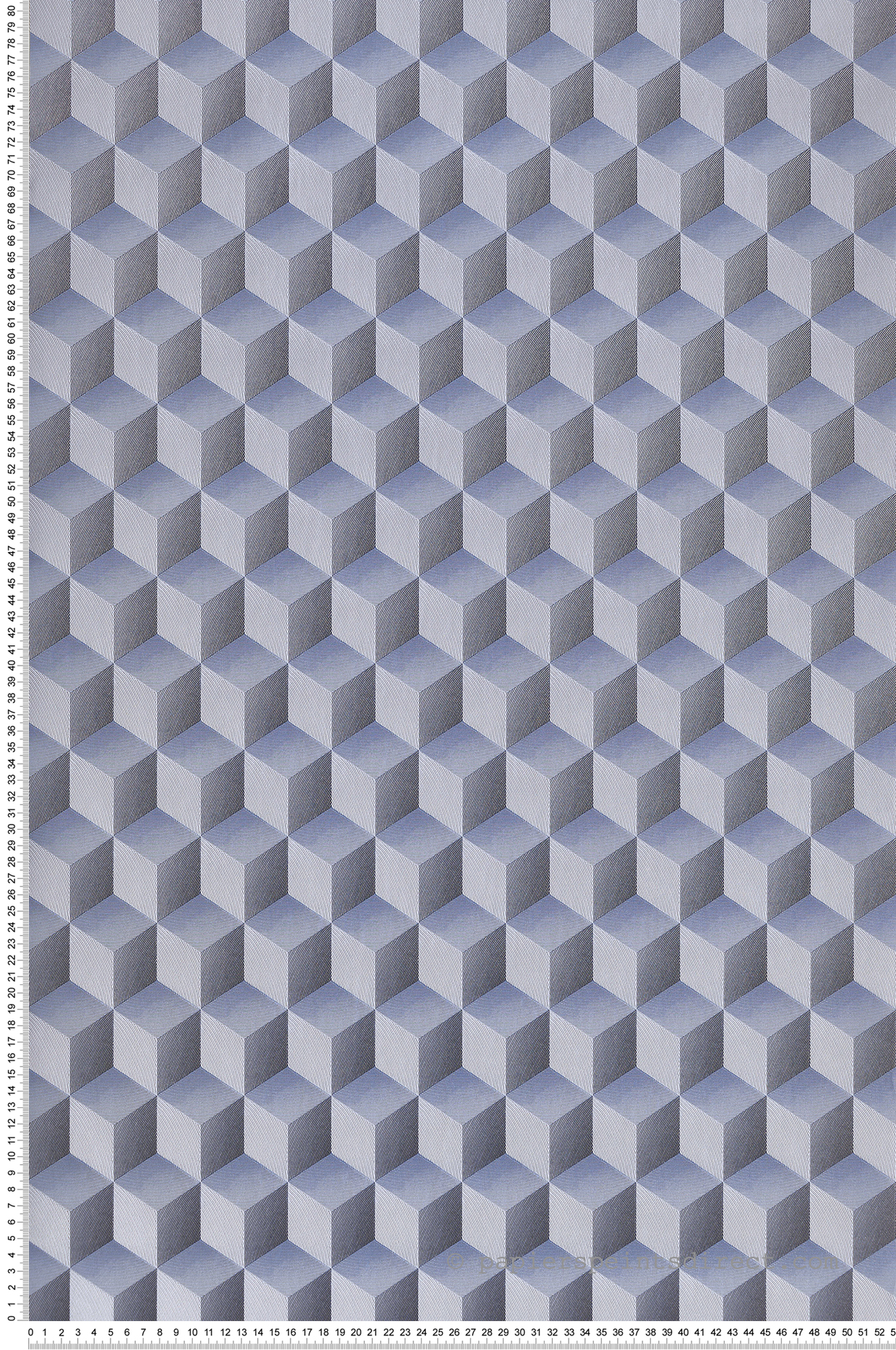 Papier peint Cube Rythm bleu encre et doré - Perception de Casadéco | Réf. PERP86476515