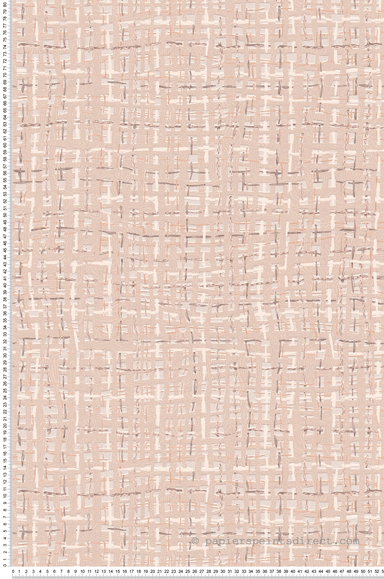 Papier peint Tissage Relief Rabane beige rosé - Abaca de Lutèce | Réf. LTC-51232717