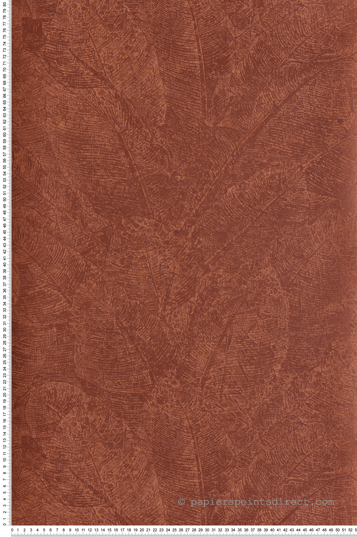 Papier peint Feuillage Discret Juan terracotta métallisé - Havana de Masureel | Réf. MAS-HAV301