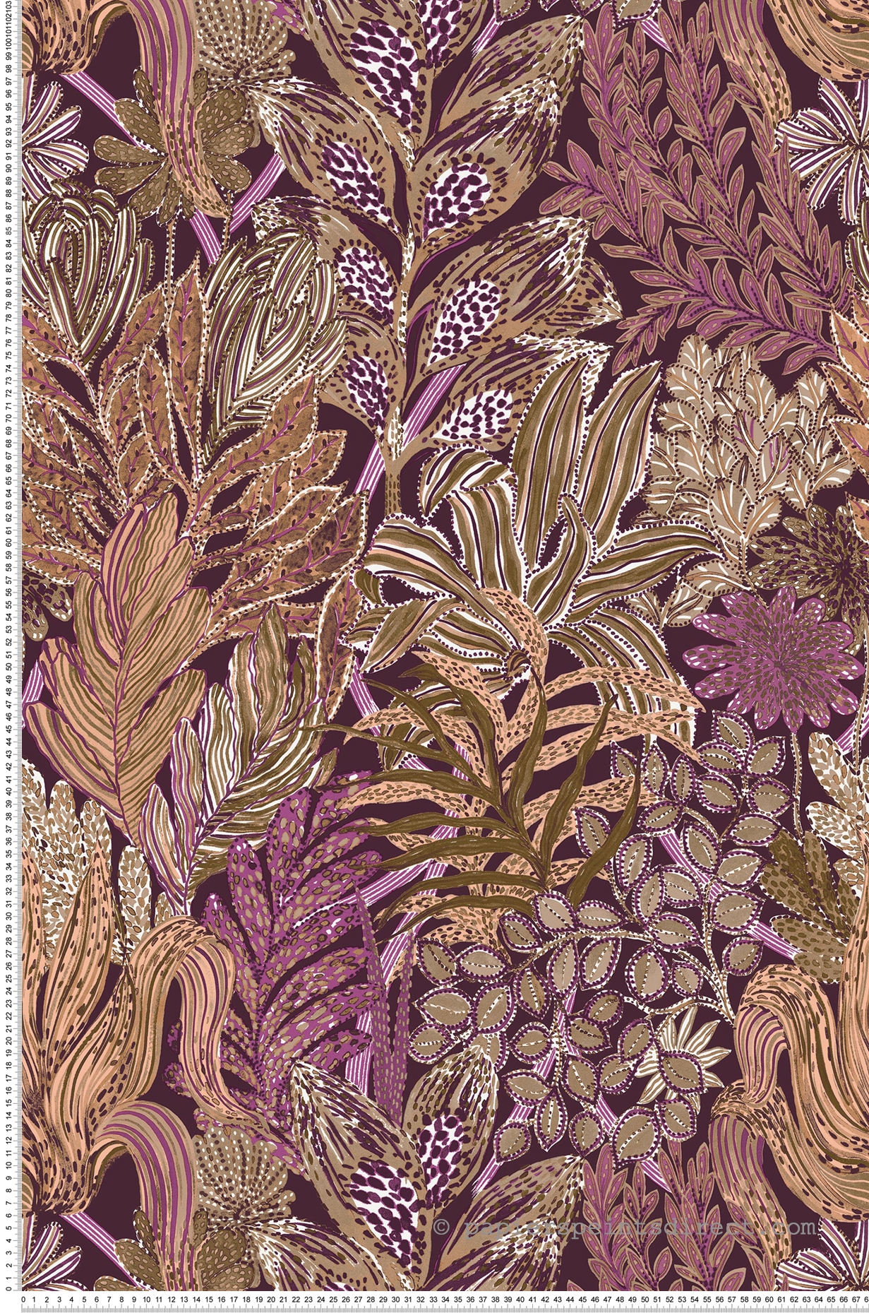 Papier peint Jungle Borromée pourpre - Jardin Félicia de Casamance | Réf. CAS-A74321038