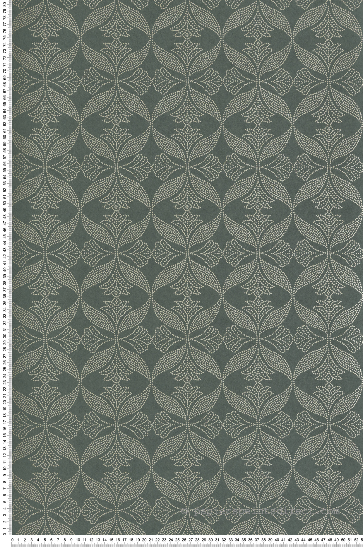 Papier peint Art Déco Graphique vert sapin doré - Esterel de Montecolino | Réf. MC-AN28231