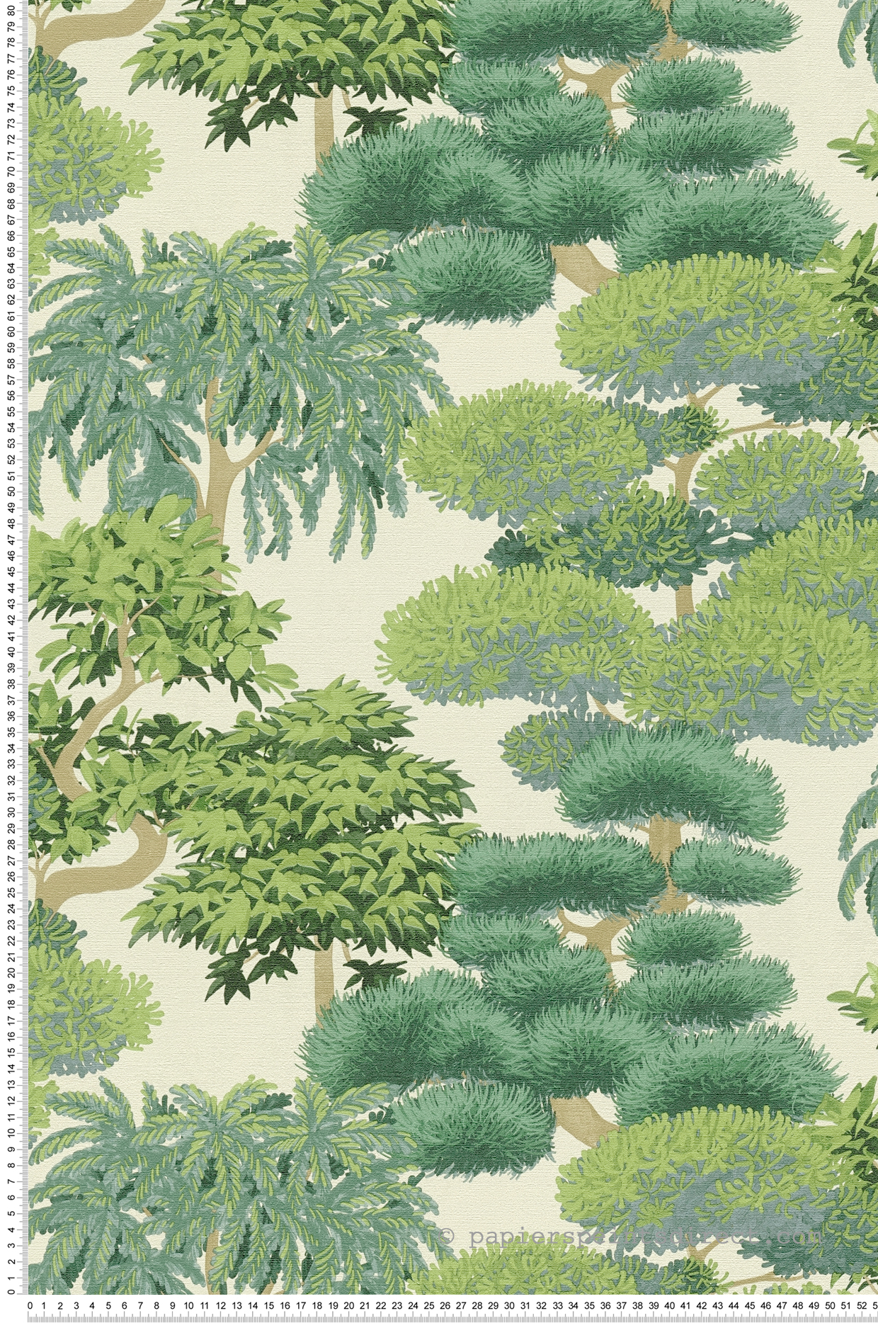 Papier peint Arbre Forêt Pinede beige vert - Cuba 2 d'A.S. Création | Réf. AS-791611