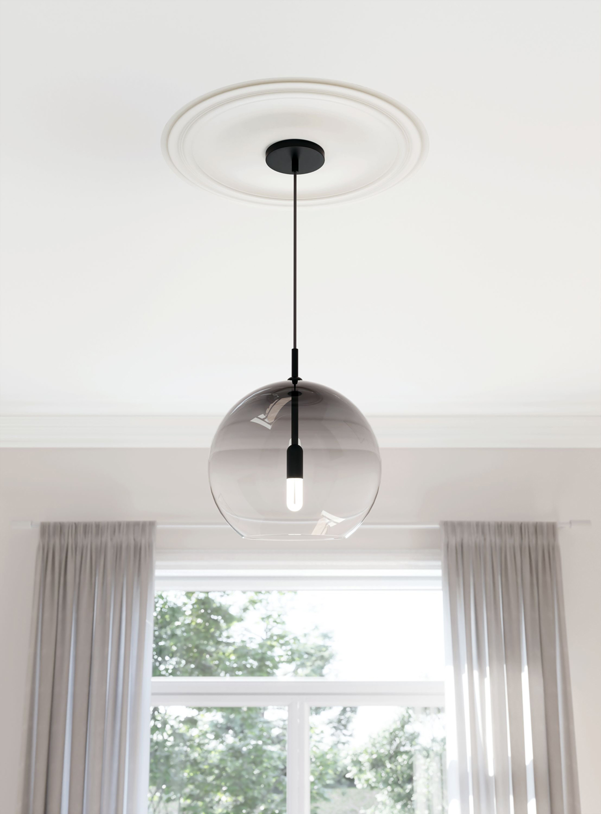 Papier peint Rosace Moulure le St Honoré blanc - Moulures & Co de Casadéco | Réf. MOCO201430110