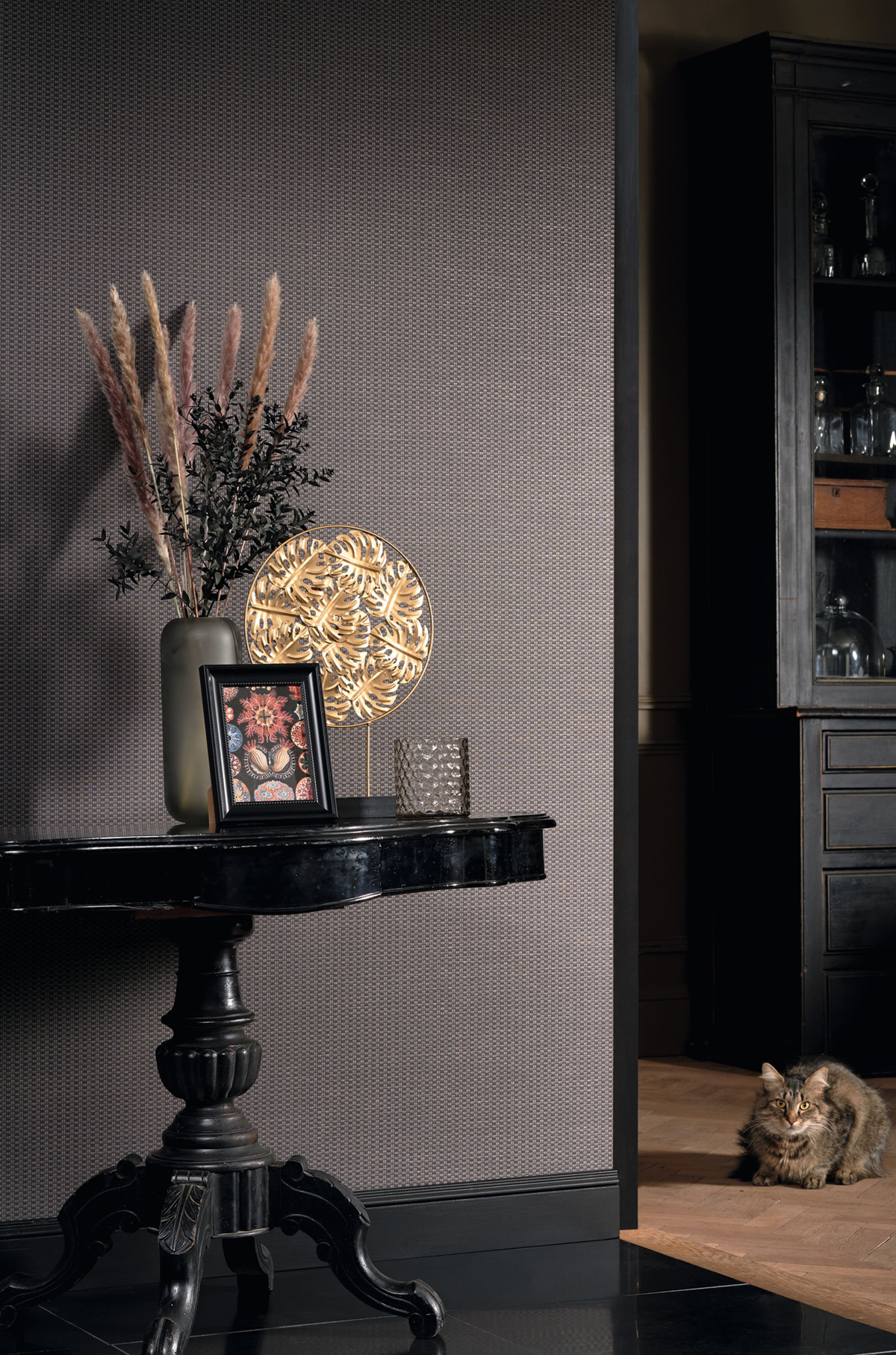 Papier peint Tissage Weavy charbon - Five o'clock de Casadeco | Réf. FOCL85829545