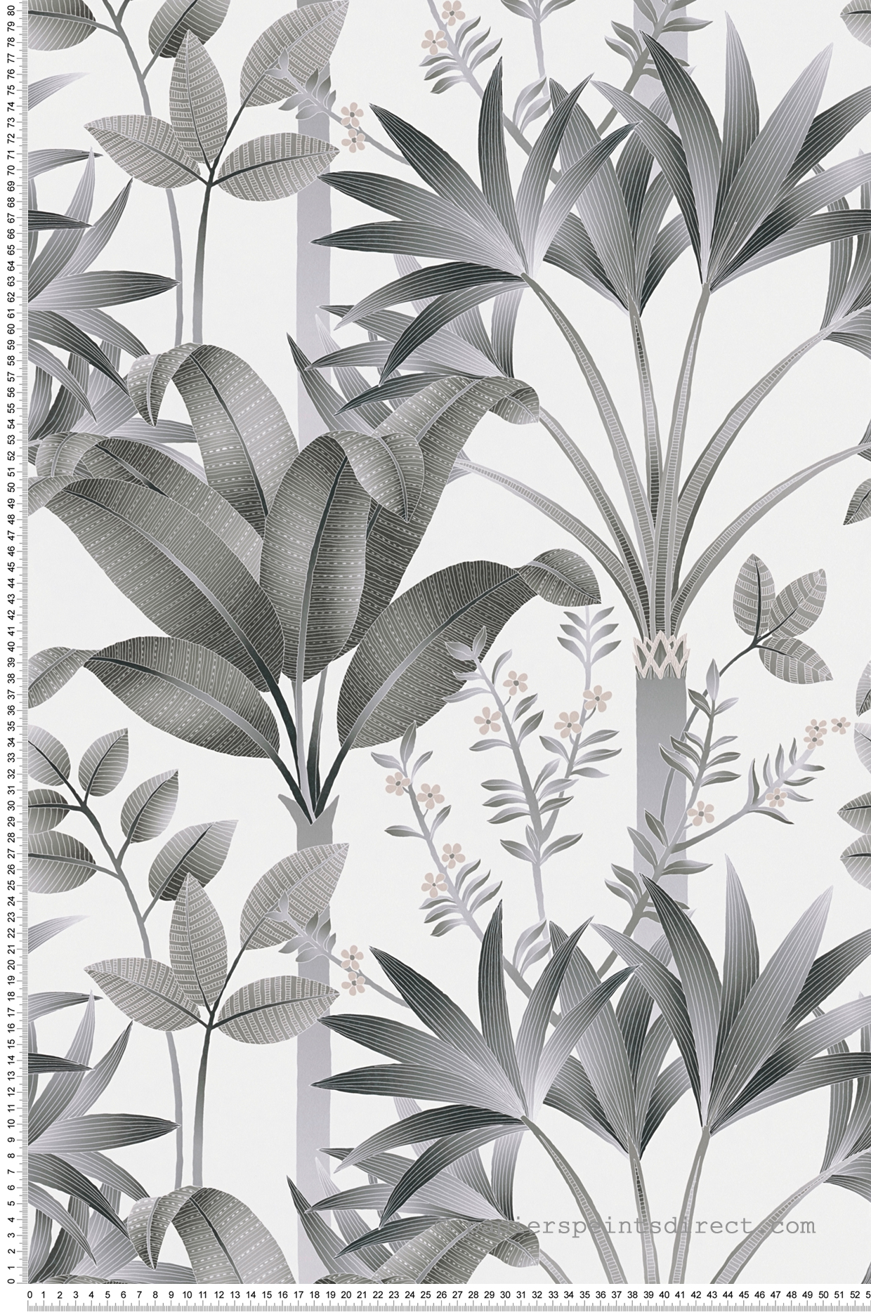 Papier peint Jungle Tropicale gris blanc - Arcade d'Architects Paper | Réf. 39172-5
