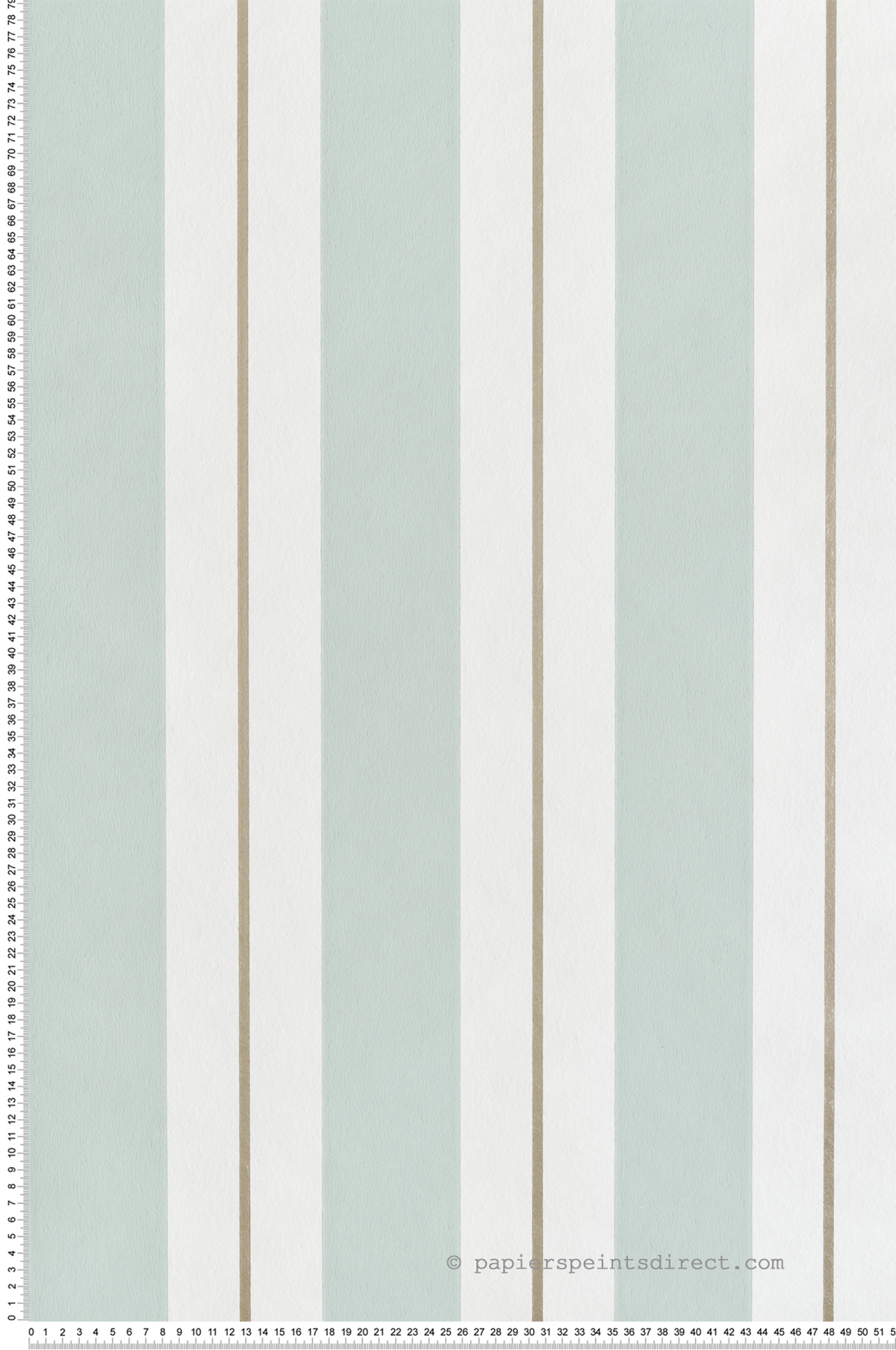 Papier peint Rayure Classique Bramante vert d'eau argenté - Alberti d'Osborne & Little | Réf. OSB-W7980-10