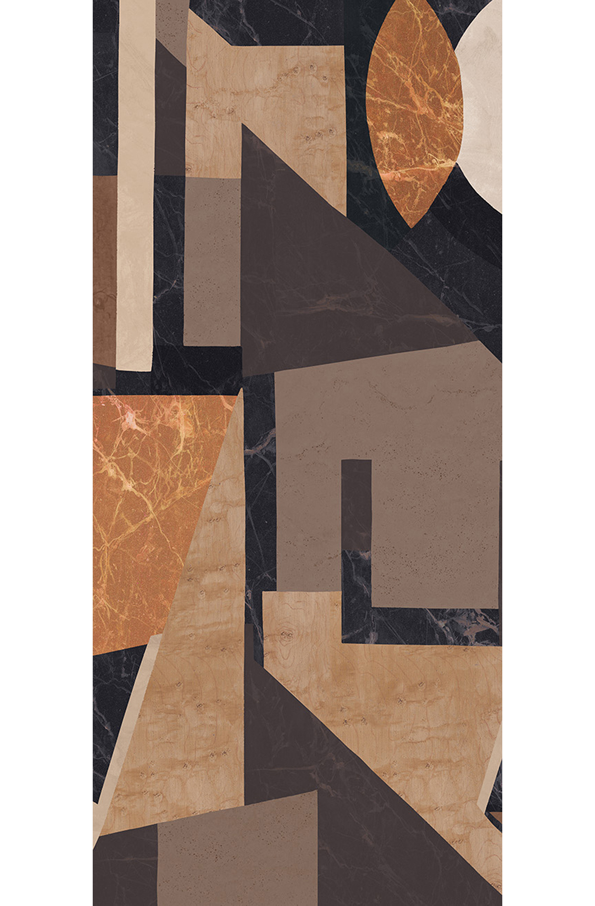 Papier peint panoramique Géométrique Pierre Palazzi ambre - B H260 - Rock de Masureel | Réf. MAS-DGROC1012-260