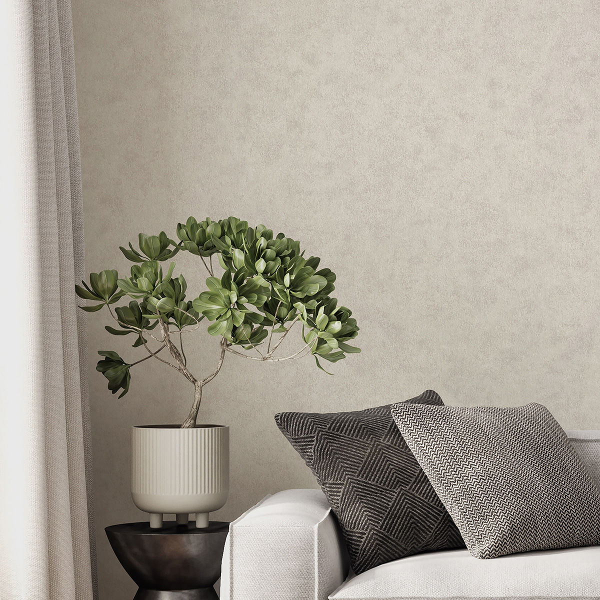 Papier peint Uni Texturé Heritage gris ombre - Beaux Arts de Lutèce | Réf. LTC-M1836