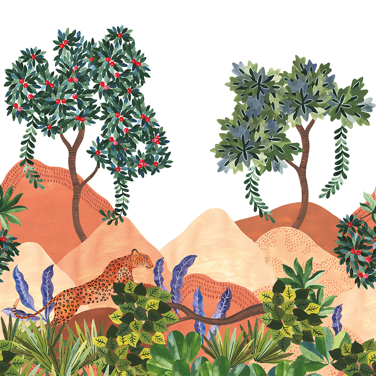 Papier peint panoramique Léopard Madura S multicouleurs 250X250 - Stay Wild de Casélio | Réf. WILD104972706