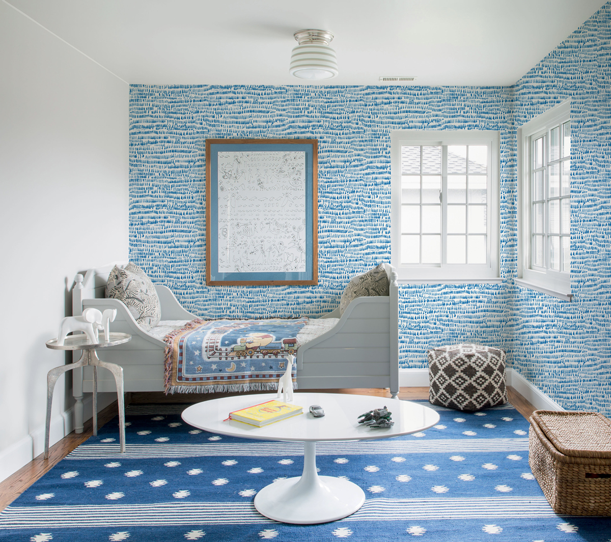 Papier peint Tacheté Gouttes bleu électrique - Happy de Lutèce | Réf. LTC-FD26357