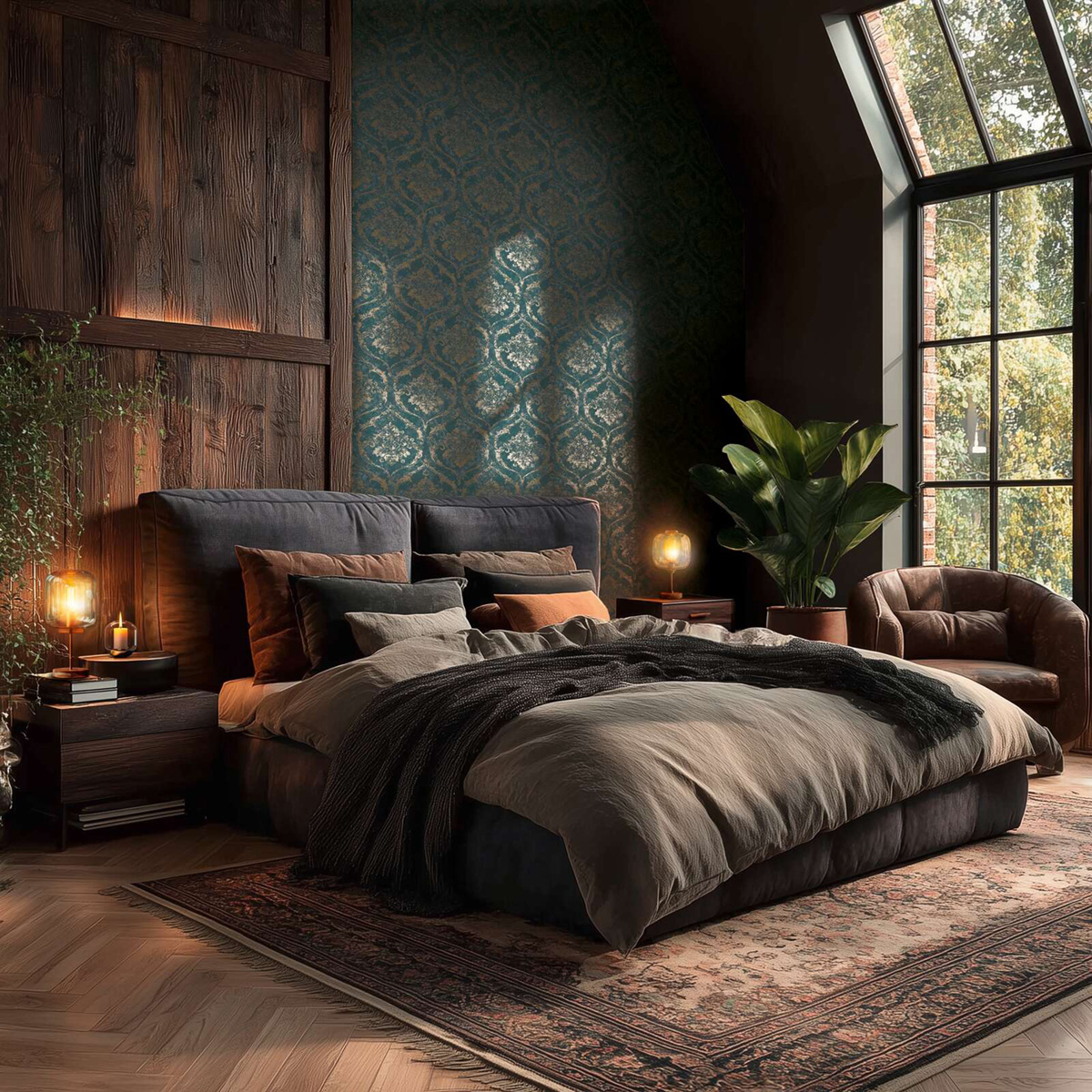 Papier peint Damassé Classique vert de gris - Vibes & Styles d'A.S. Création | Réf. AS-790192