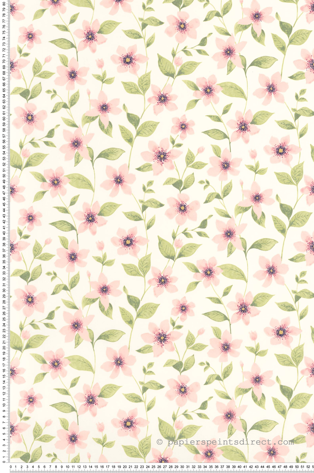 Papier peint Fleurs Clématites rose blanc - Gardens de Casadéco | Réf. GADN87644352