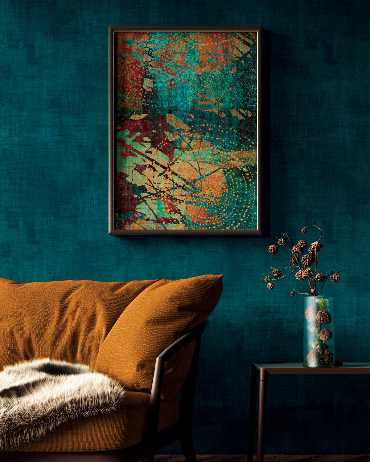 Papier peint Faux Uni Arty bleu paon - Arty de Lutèce | Réf. LTC-51211211