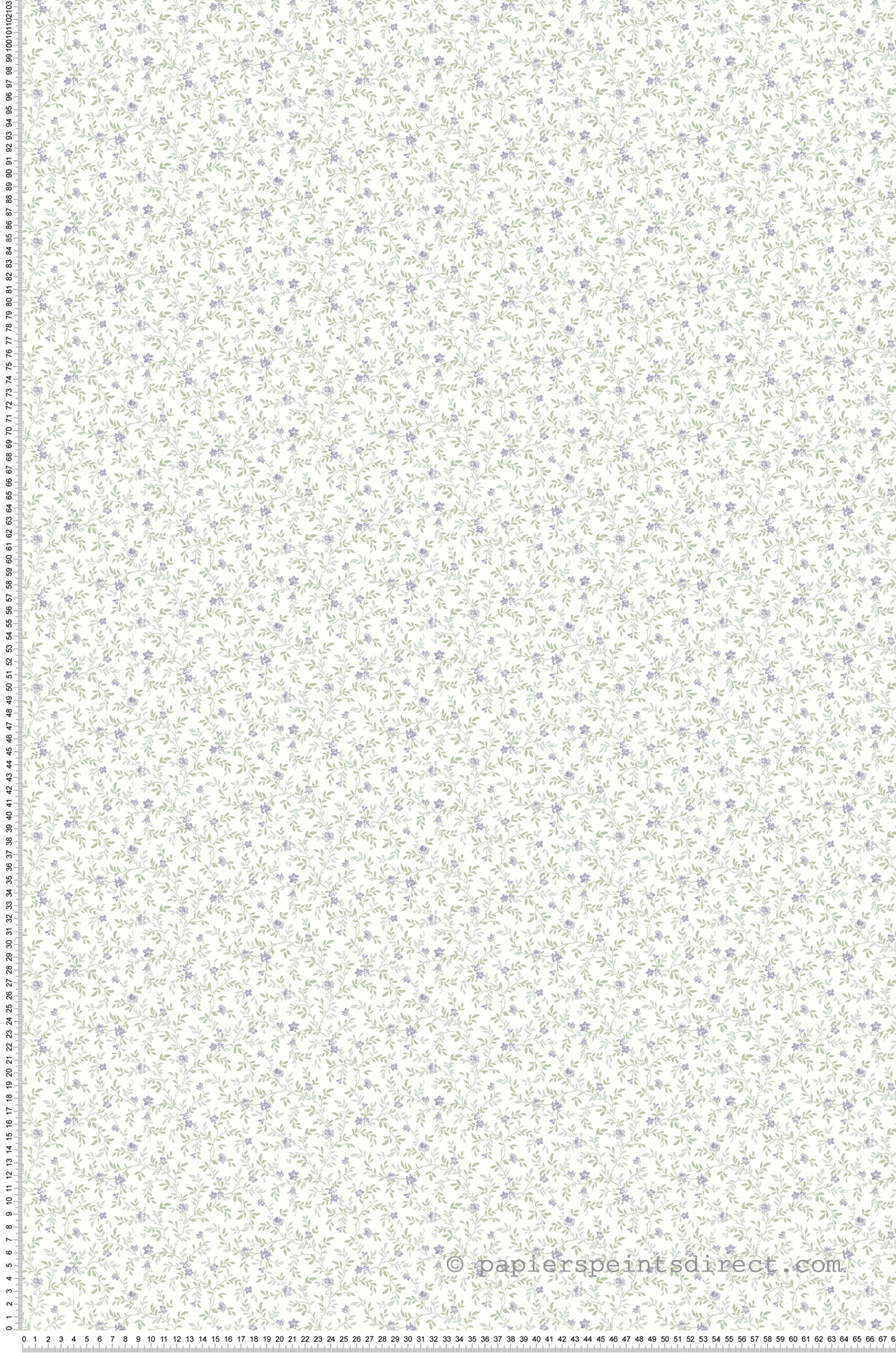 Papier peint Petites Fleurs Cottage violet - Alice et Rose de Lutèce | Réf. LTC-VI80809