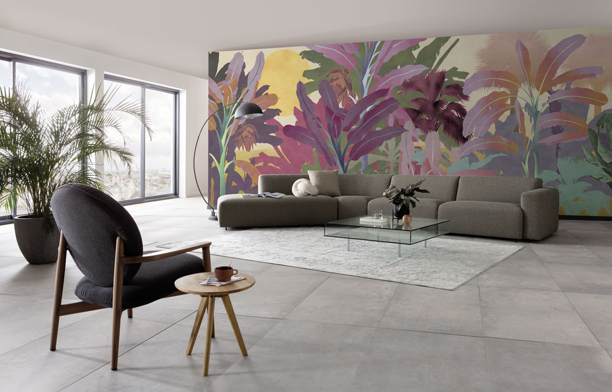 Papier peint panoramique Jungle Tropicale Vida Loca rose - Seasons de Komar