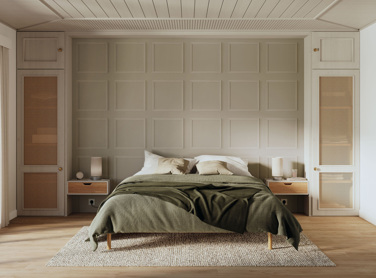 Papier peint Moulure Haussmannienne grège - Moulures & Co de Casadéco | Réf. MOCO201381997