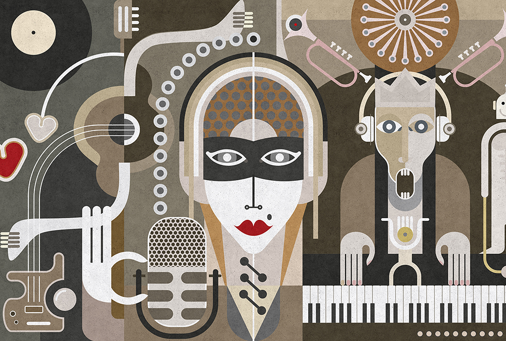 Papier peint panoramique Musique Wall Of Sound3 - Référence DD113342 - Intissé 200g/m2 - Standard 400 x 270