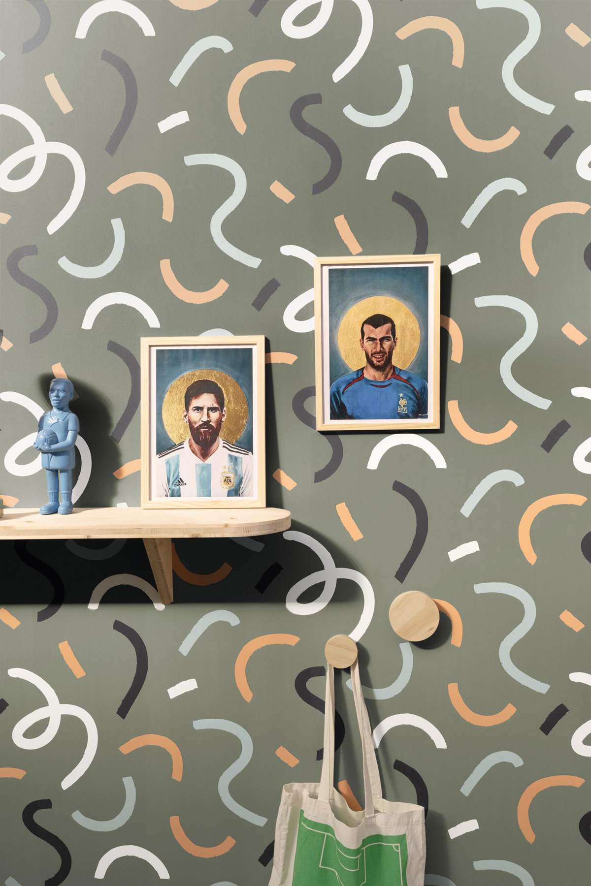 Papier peint Confetti Good Vibes Only kaki - Young & Free de Casélio AMB2 | Réf. YNF103397010