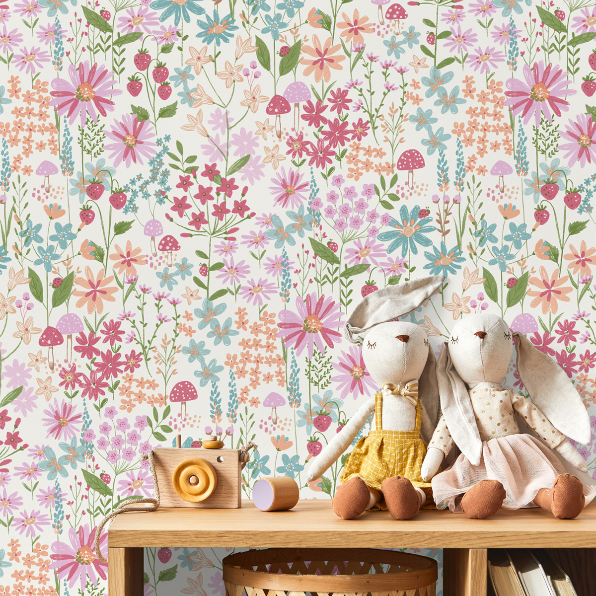 Papier peint Fleurs Jardin rose - Imagine de Lutèce | Réf. LTC-DL27561