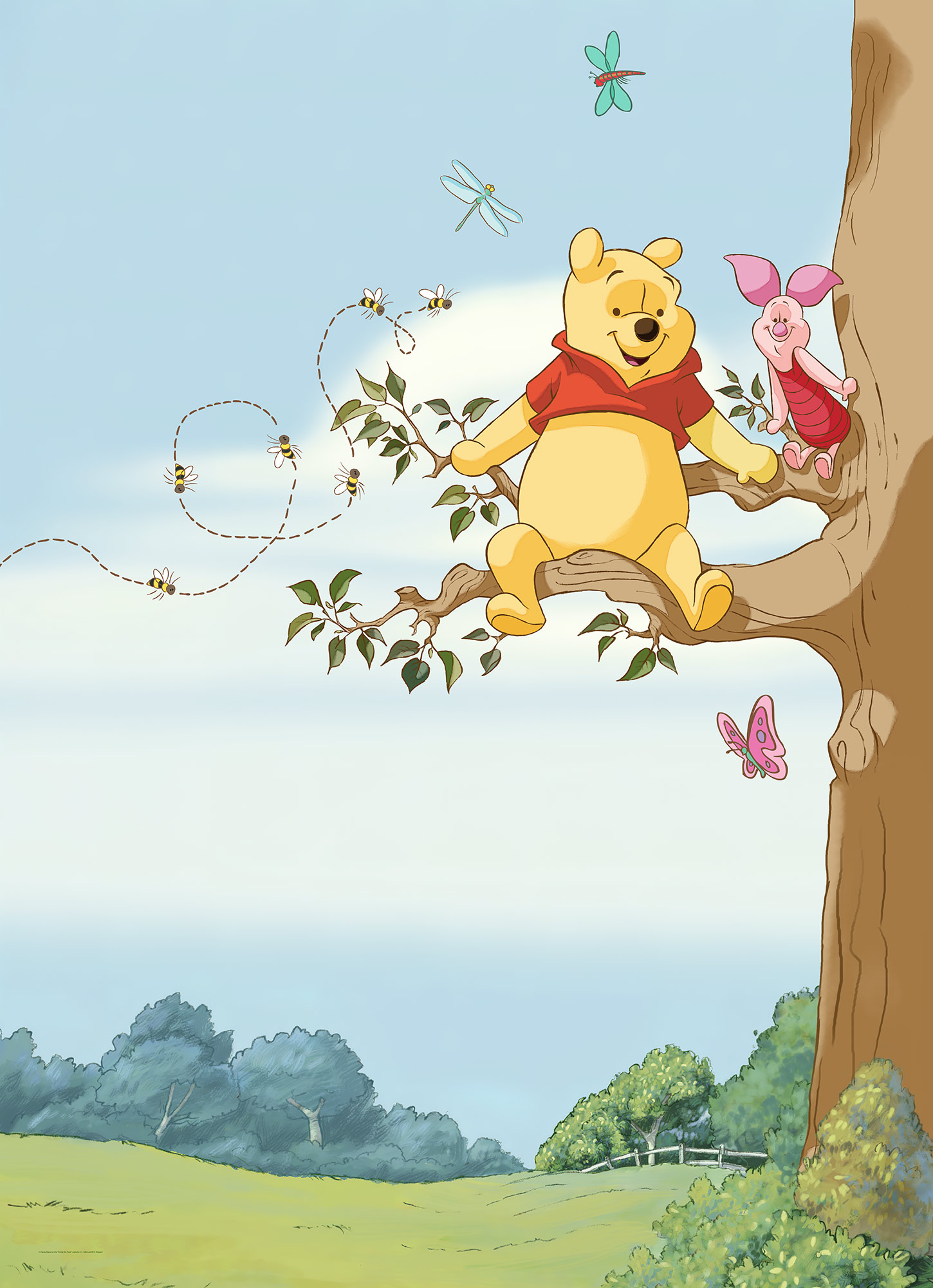 Papier peint enfant Disney Winnie l'Ourson Arbre - Papier peint Panoramique Komar
