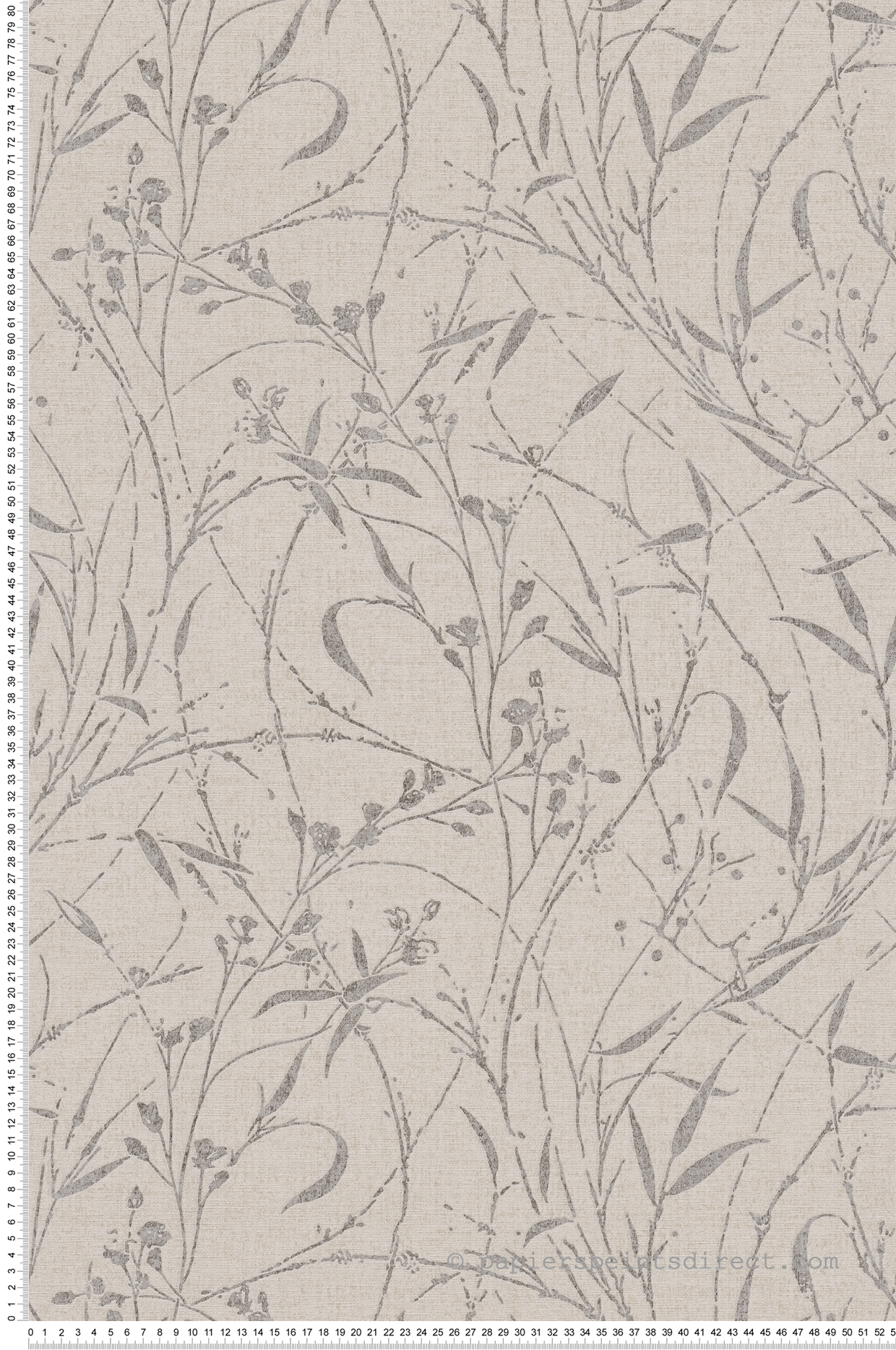 Papier peint Botanique Feuillage taupe argenté - Vibes & Styles d'A.S. Création | Réf. AS-790043