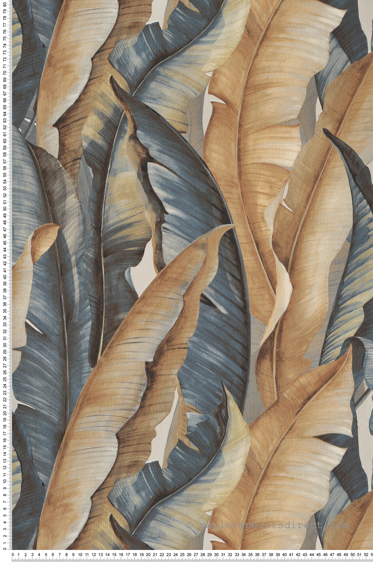 Papier peint Feuille de Bananier ocre bleu - Shamal de Montecolino | Réf. MC-NHW1041