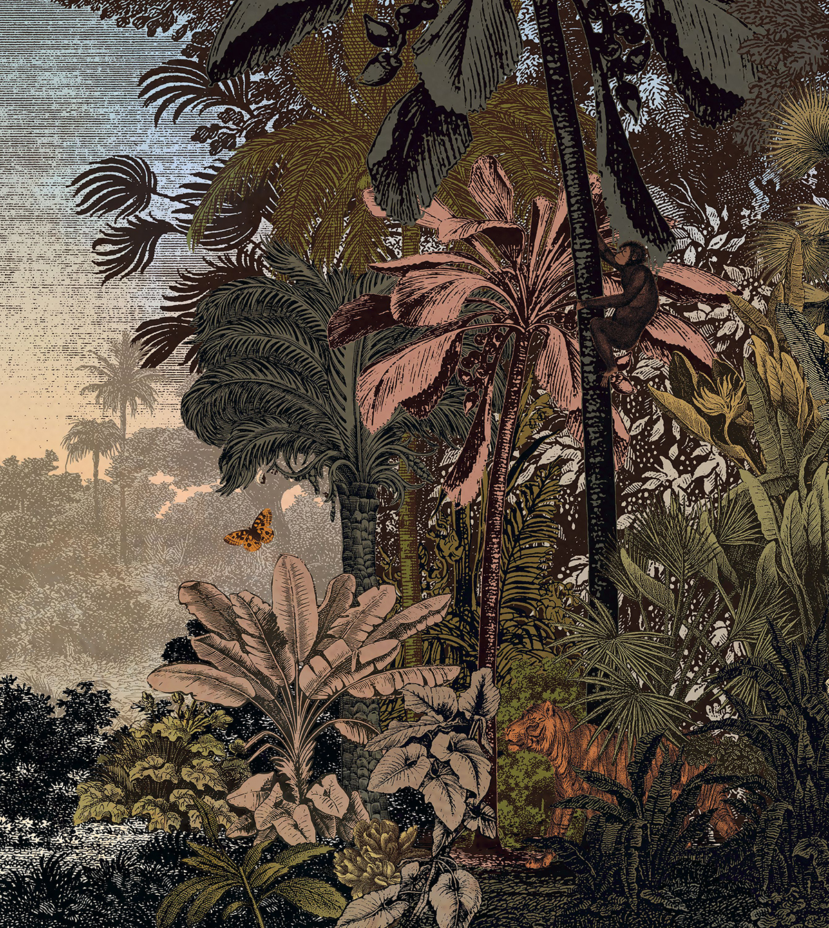 Papier peint panoramique Jungle Fancy Landscape vert - Beauty Full Image 2 de Casadéco | Réf. BFM102452173