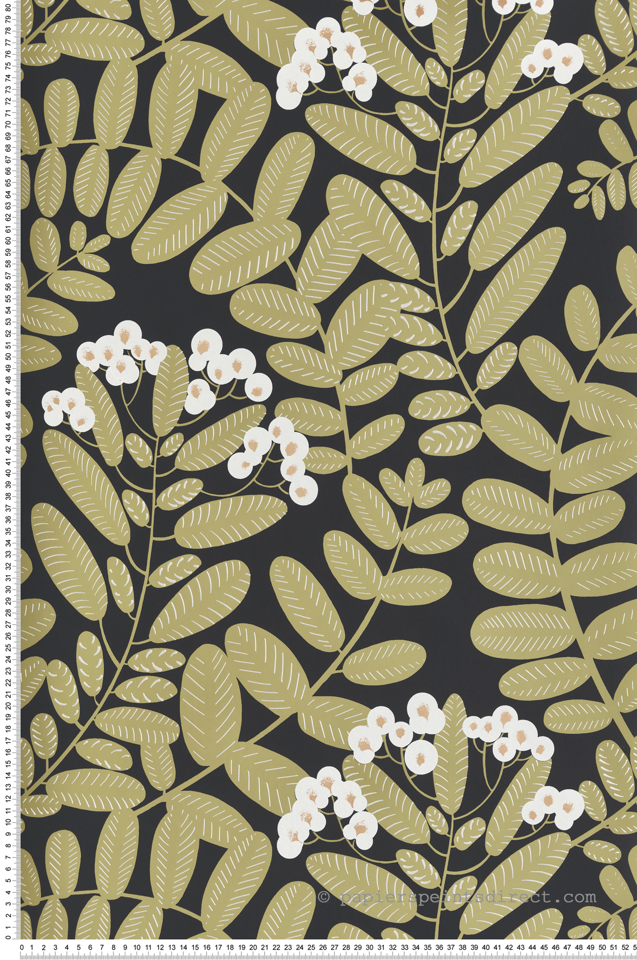 Papier peint Feuillage Fleuri Bodie olive doré - Mysa de Masureel | Réf. MAS-YSA004