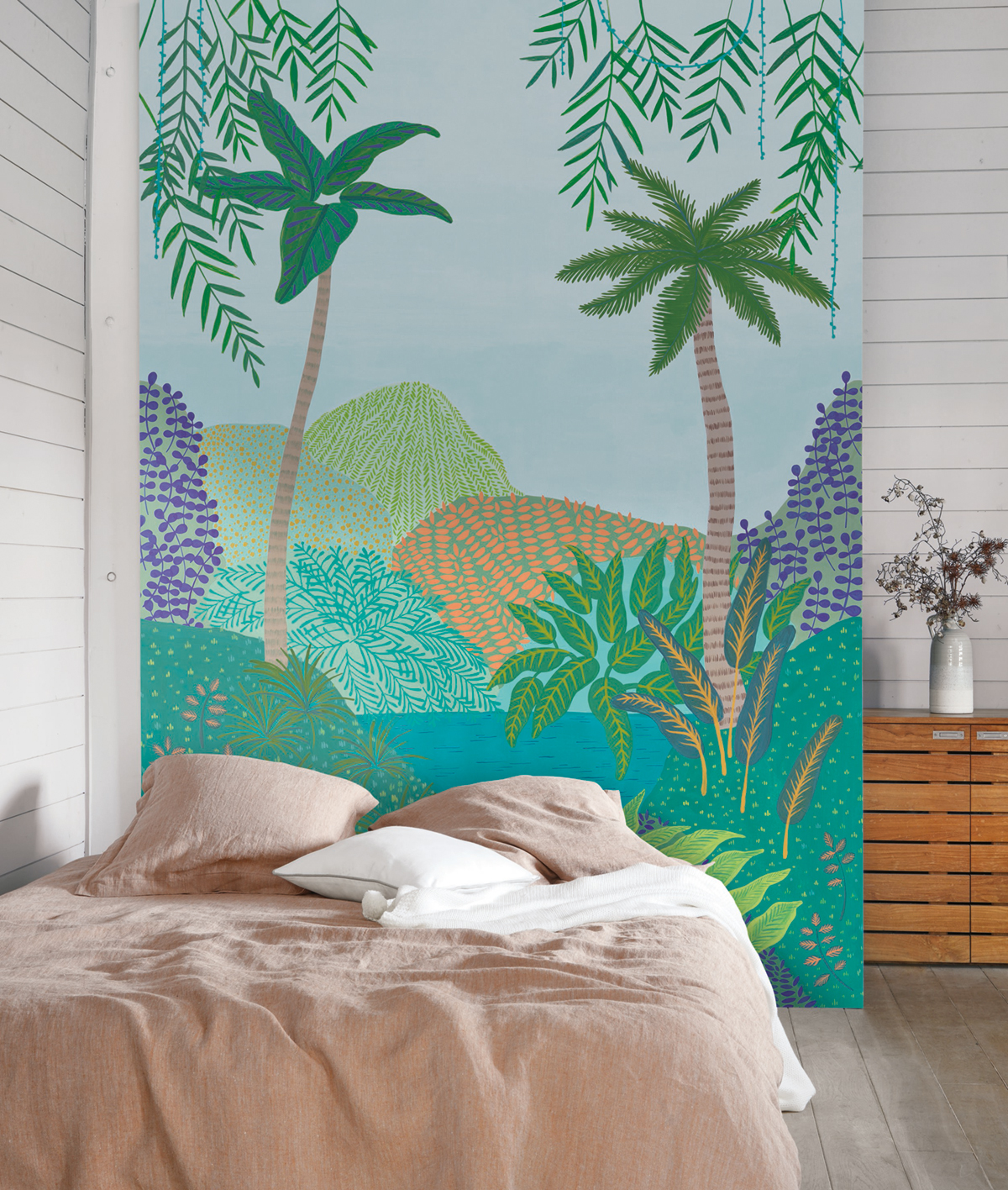 Papier peint Jungle Panoramique Peaceful heaven vert emeraude/bleu vert - Beauty Full Image de Casélio | Réf. BFI101557422
