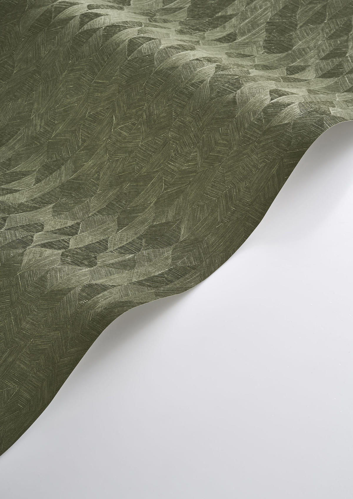 Papier peint Feuille Art Déco Tarrazu vert sapin - Vegetals de Casadéco AMBV| Réf. VEGE201277777