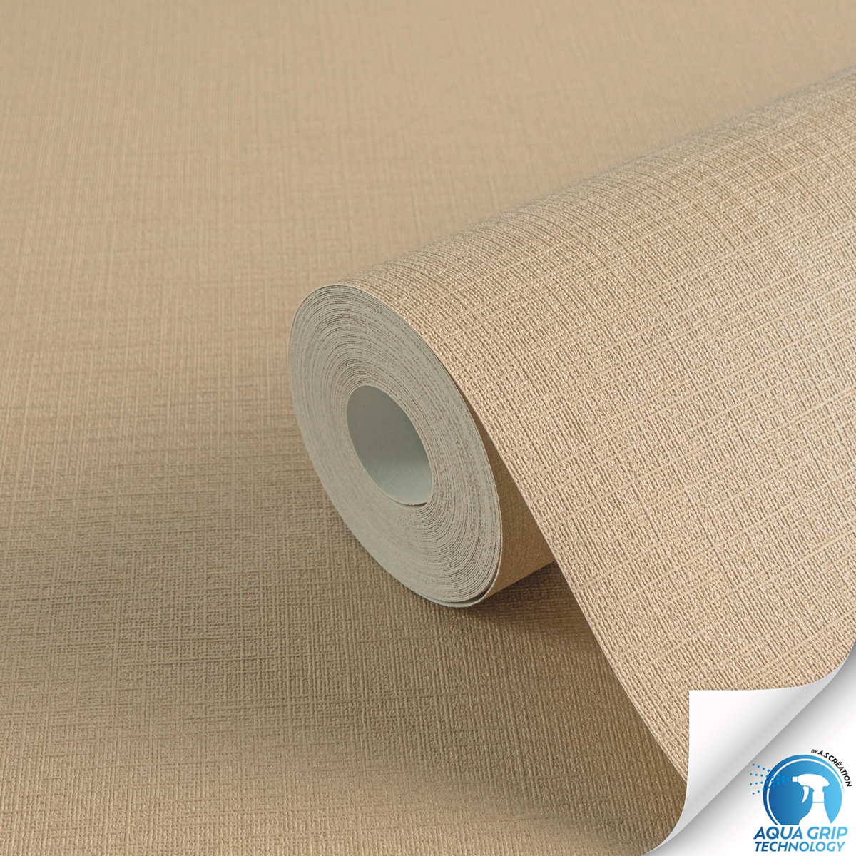 Papier peint préencollé Uni Around moka - Designdrop d'A.S. Création ZOOM ROLL | Réf. AS-785754