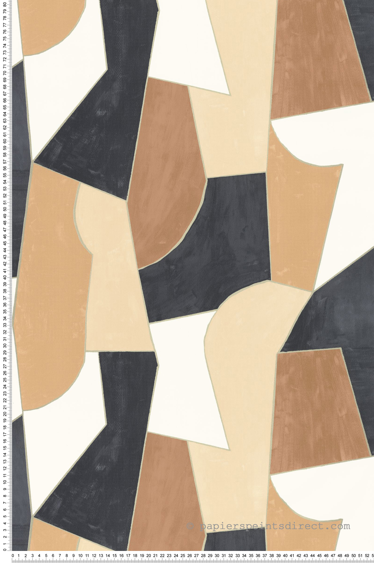 Papier peint Graphique Etoffe beige noir doré - XXL de Casélio | Réf. XXL104511090