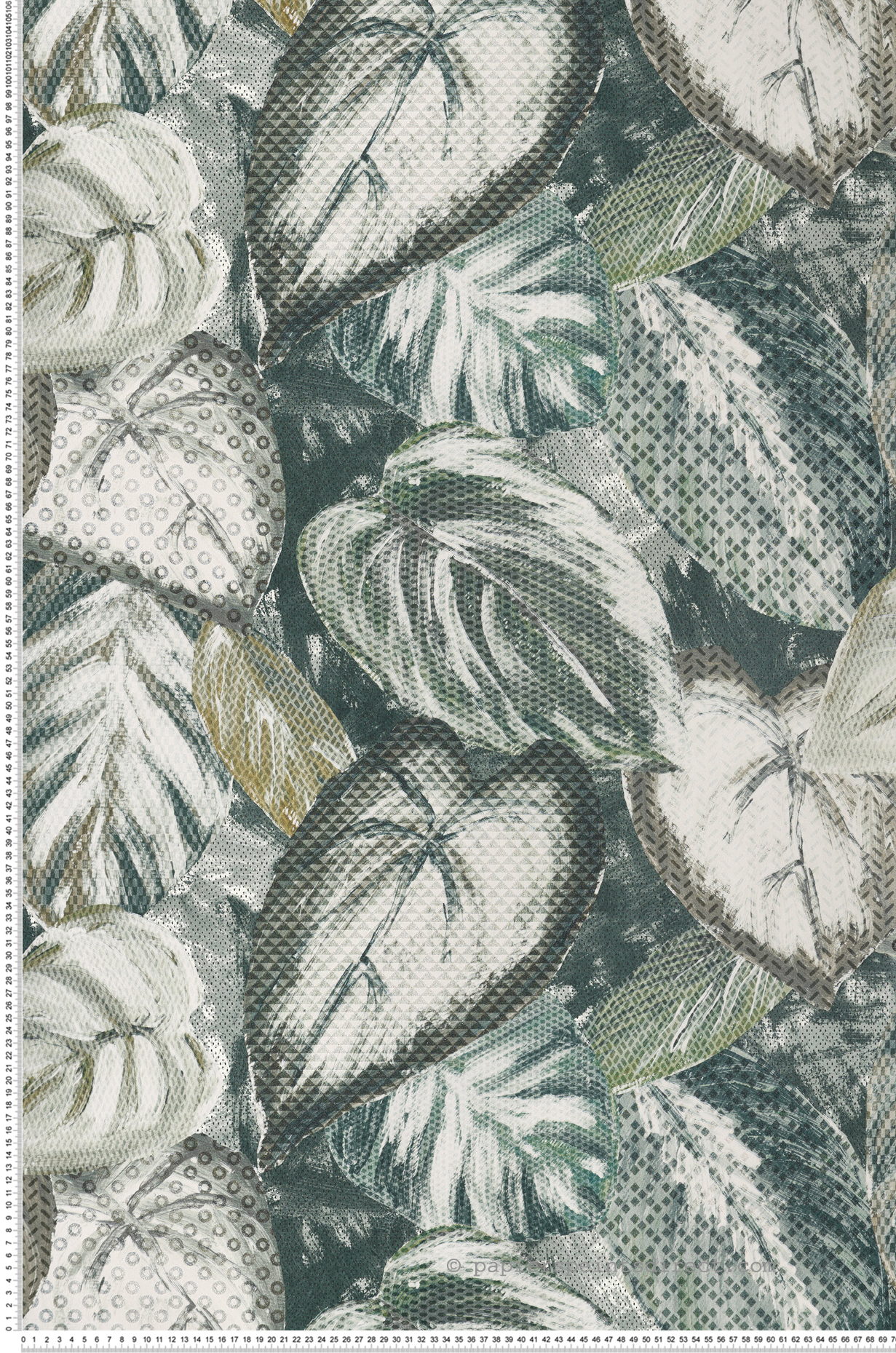 Papier peint Feuille Billes de Verre vert - Ornata de Montecolino | Réf. MC-81344