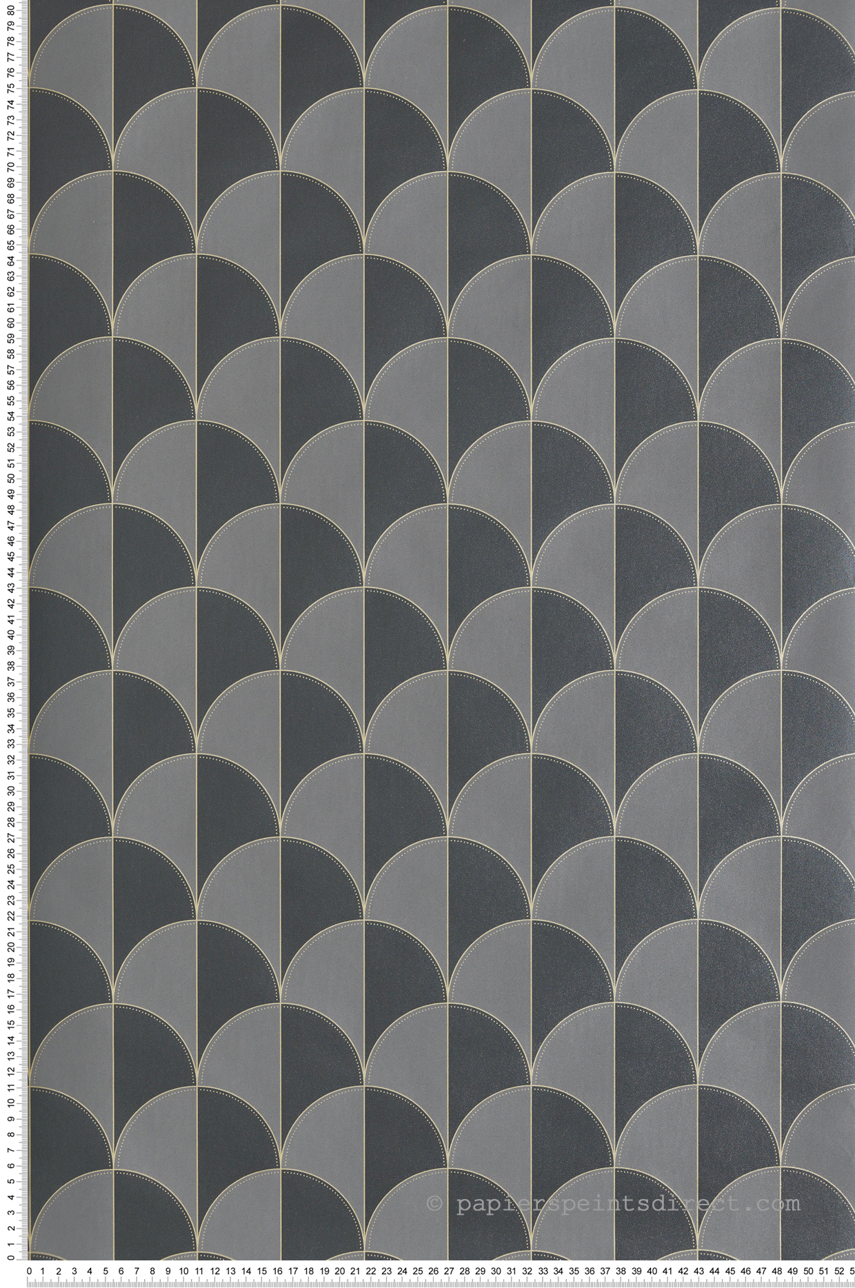 Papier peint Palmette Mariette noir doré - Maison Siméon de Casélio | Réf. MSI107419043