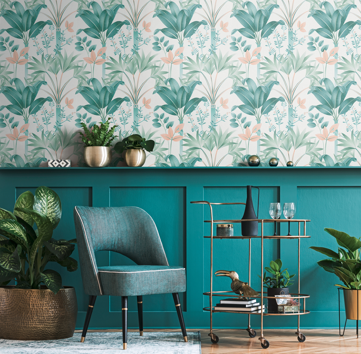 Papier peint Jungle Tropicale vert - Arcade d'Architects Paper AMB2 | Réf. 39172-3