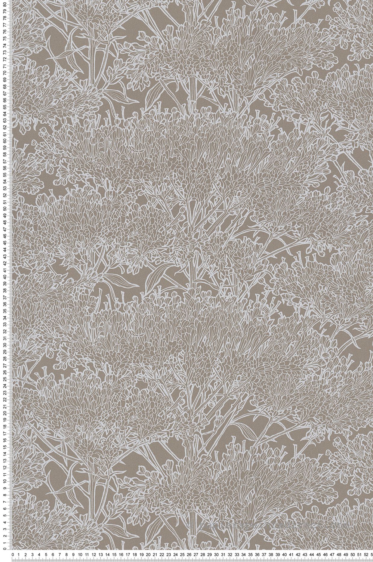 Papier peint Fleurs graminées gris taupe/argenté - Tribeca de Montecolino | Réf. MC-36972-1