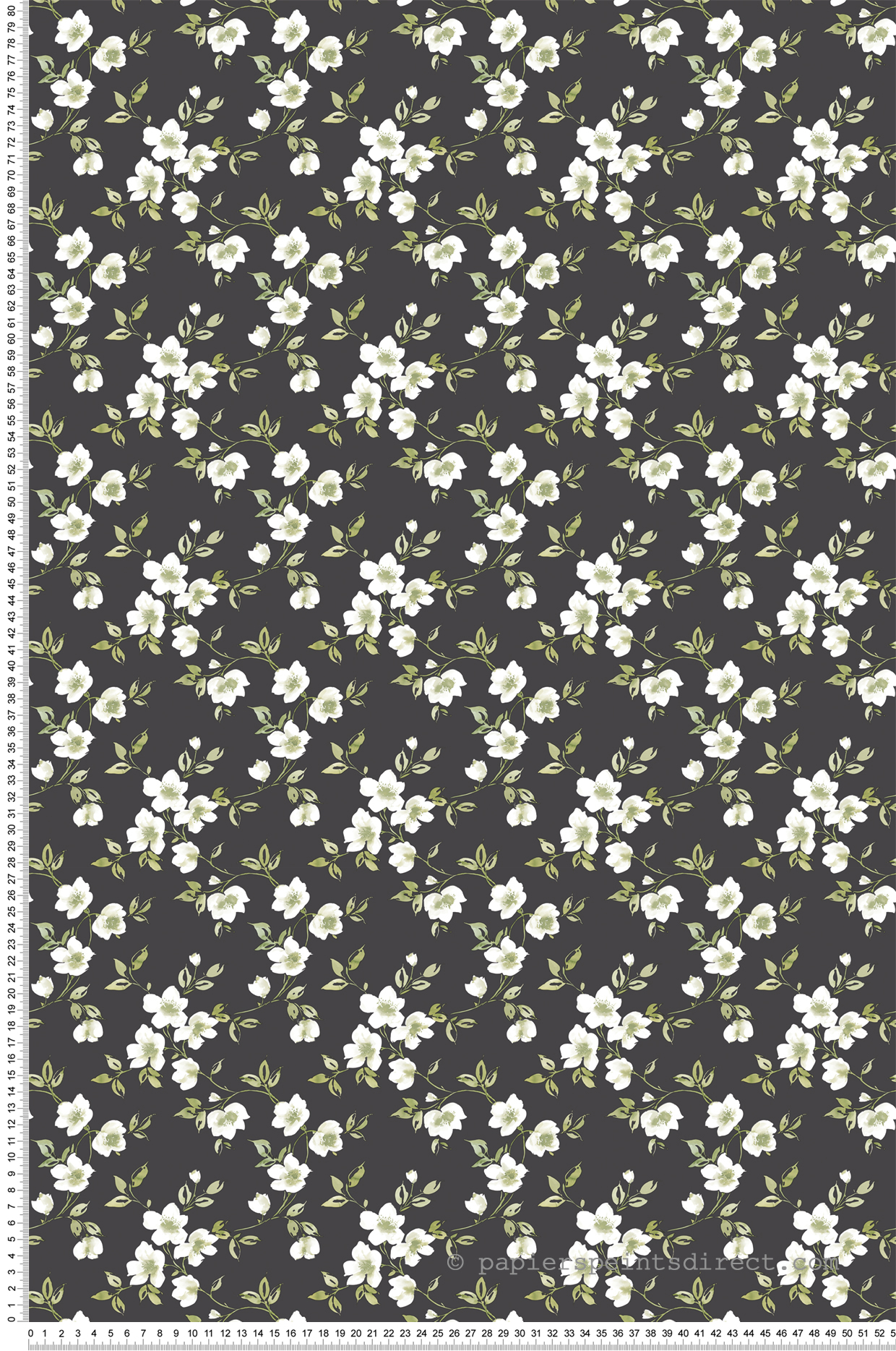 Papier peint Fleurs Eglantier noir - Jardin Secret de Lutèce | Réf. LTC-G78480