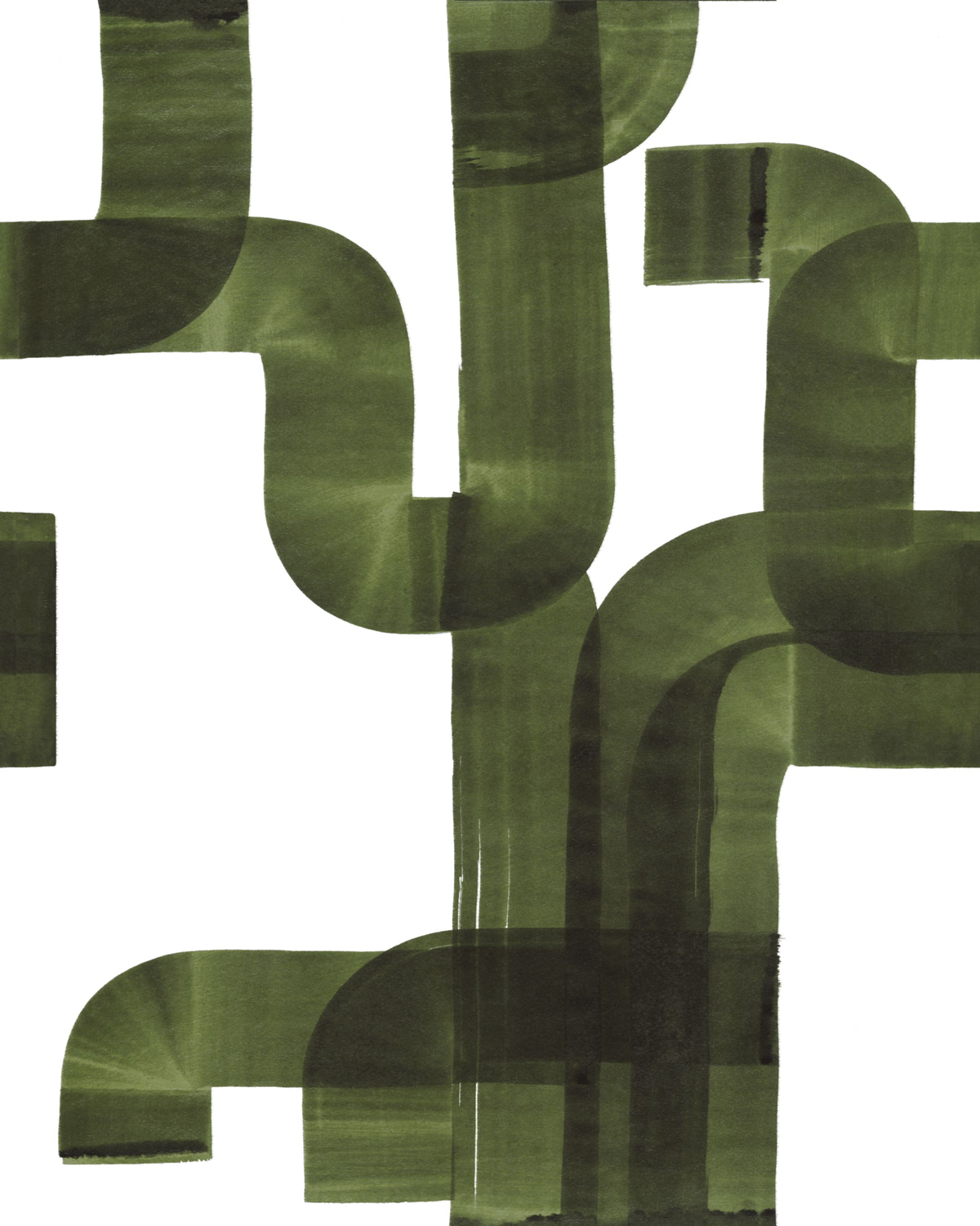 Papier peint panoramique Abstract S Vert Kaki 200x250 - Iconic de Casadéco | Réf. CONI88477505