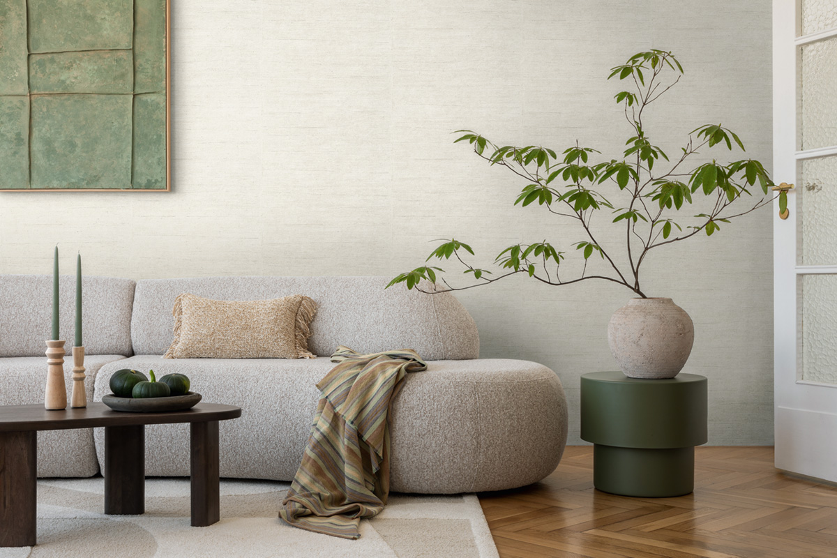 Papier peint Faux uni Fibres naturelles ivoire - History of Art 2 d'AS Création | Réf. AS-790481