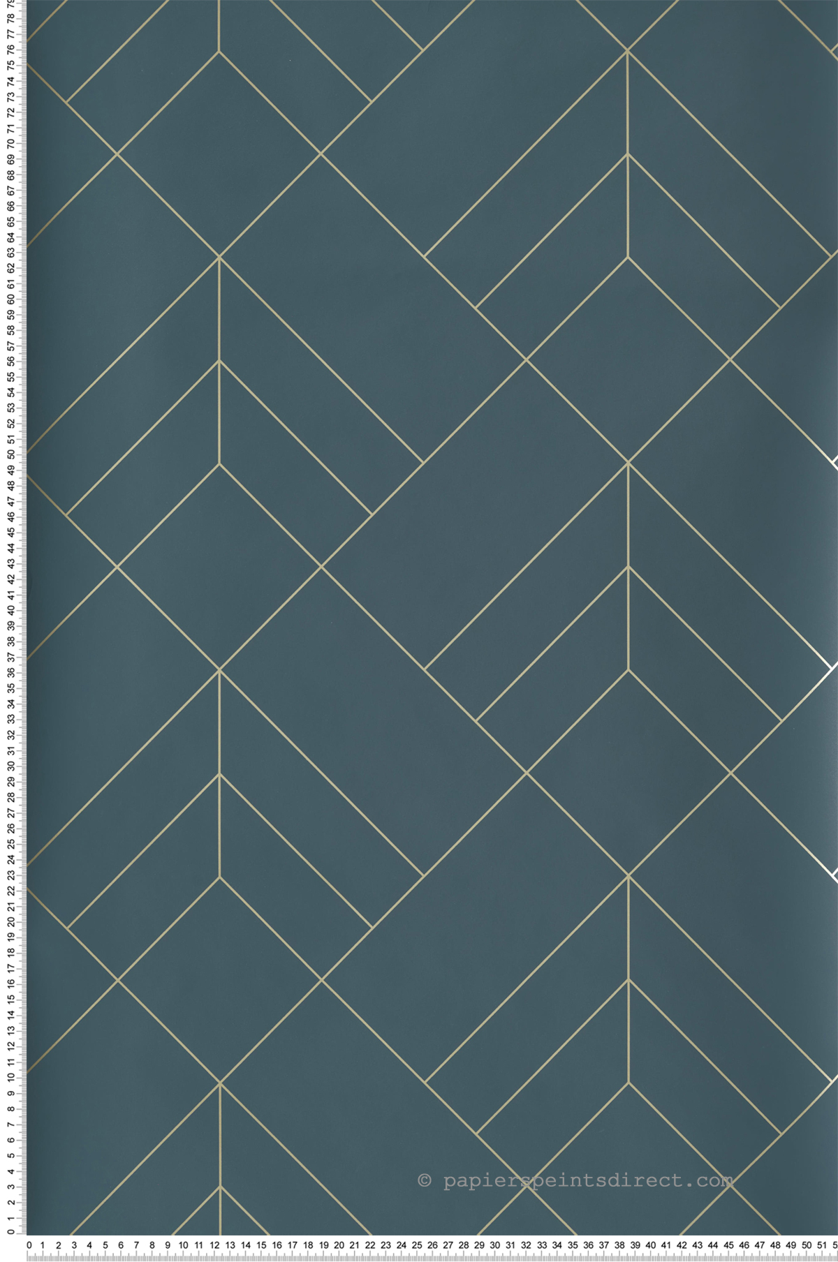 Papier peint Tracé Géométrique Sander bleu ardoise doré - Delicatesse de Lutèce | Réf. LTC-FD26546