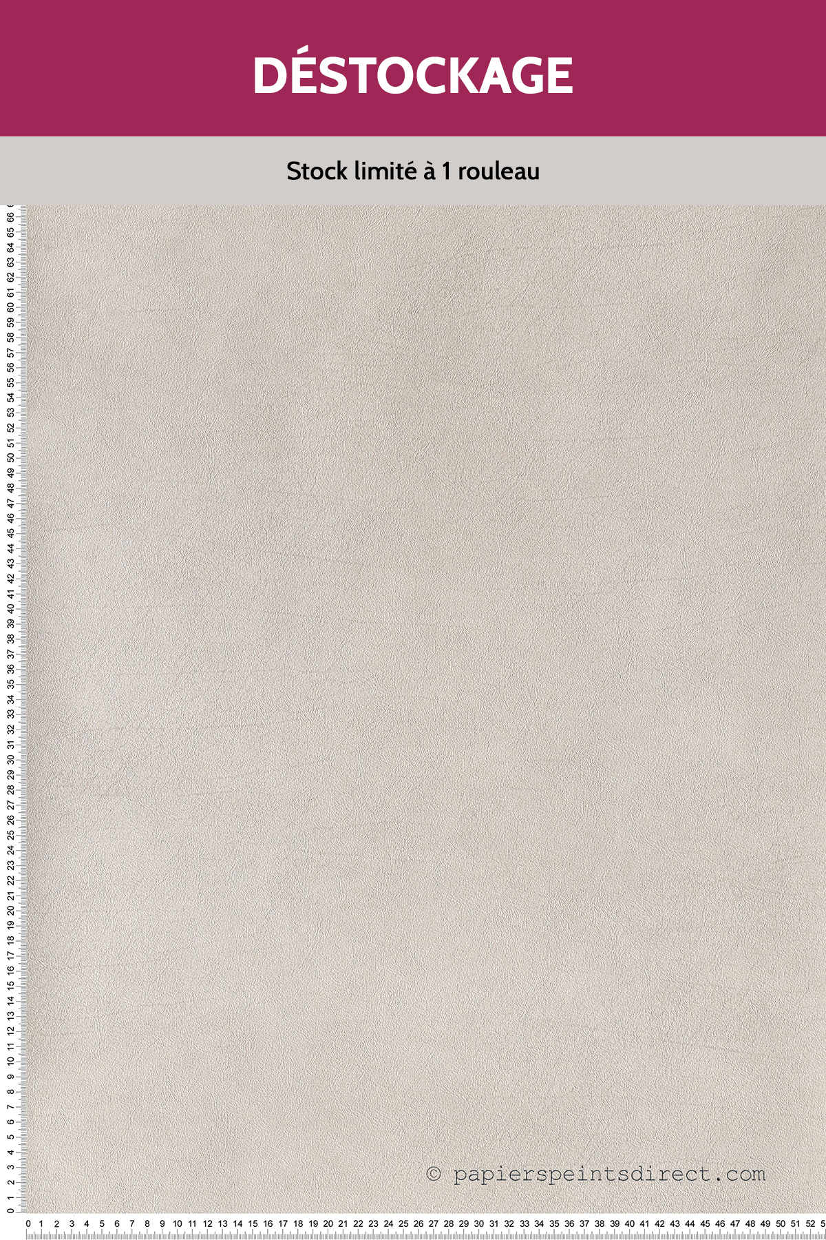 Papier peint Destockage - Cuir blanc cassé - Shaman