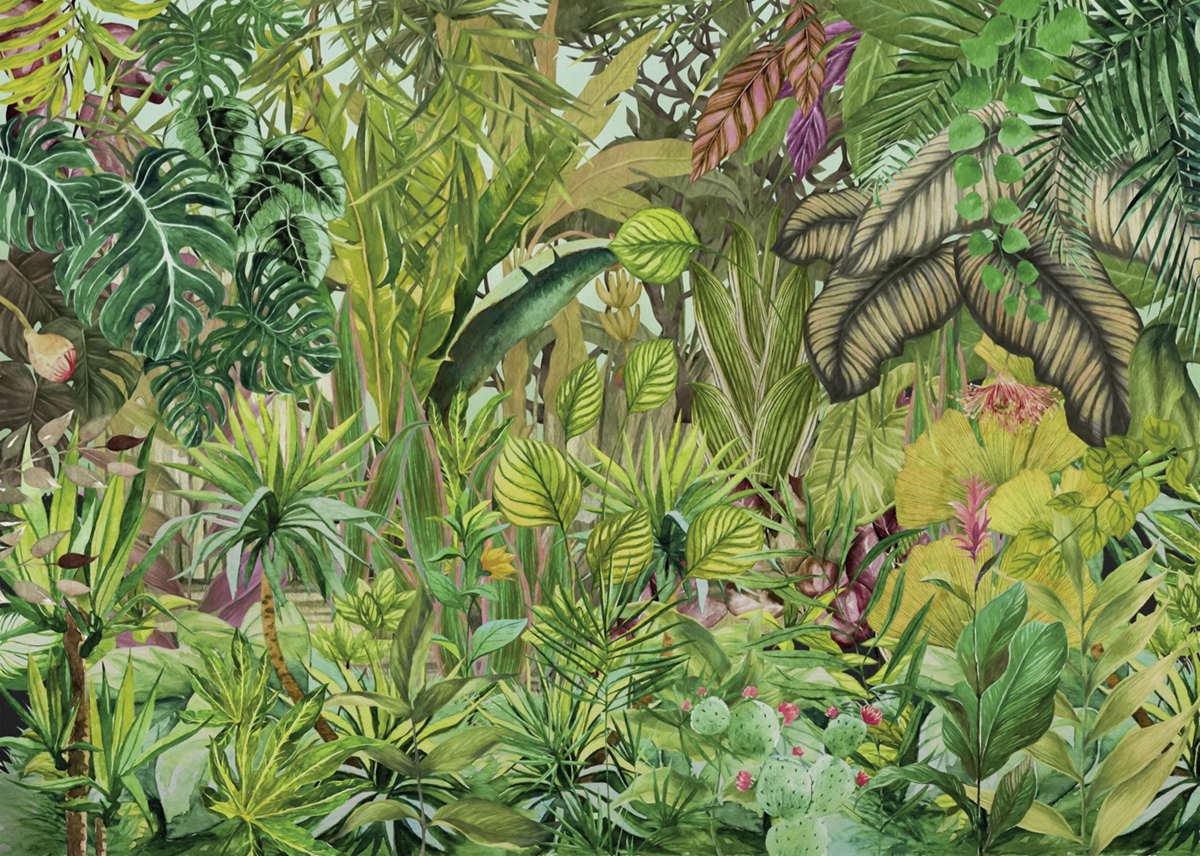 Papier peint panoramique Jungle Luxuriante vert - Seasons de Komar
