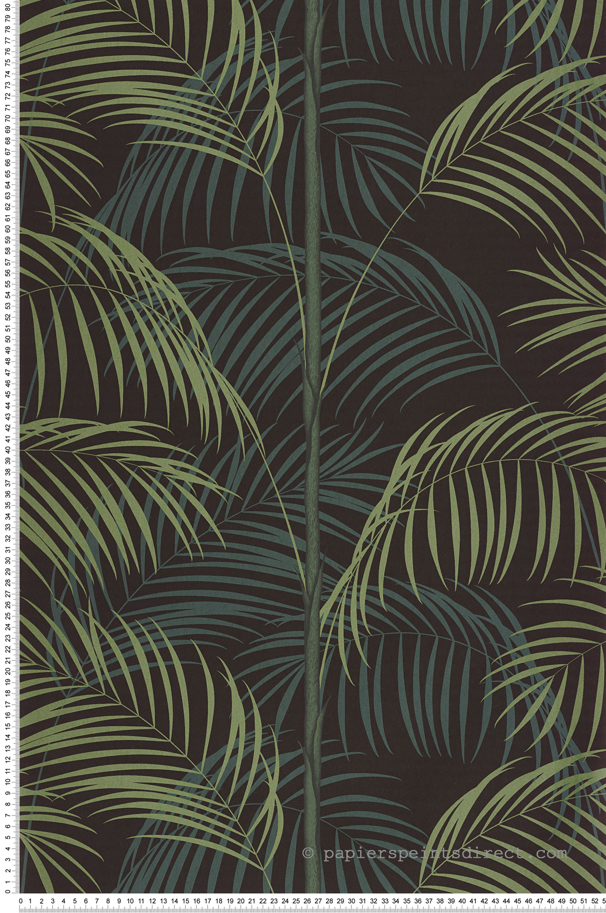 Papier peint Bambou le Tout Paris vert paon irisé - Années Folles de Casadéco | Réf. ANFO201037810