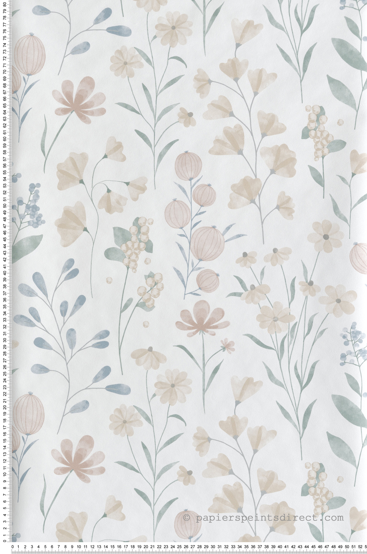 Papier Peint Floral Candy Doux beige - Flora d'Ugépa | Réf. UGP-M88307