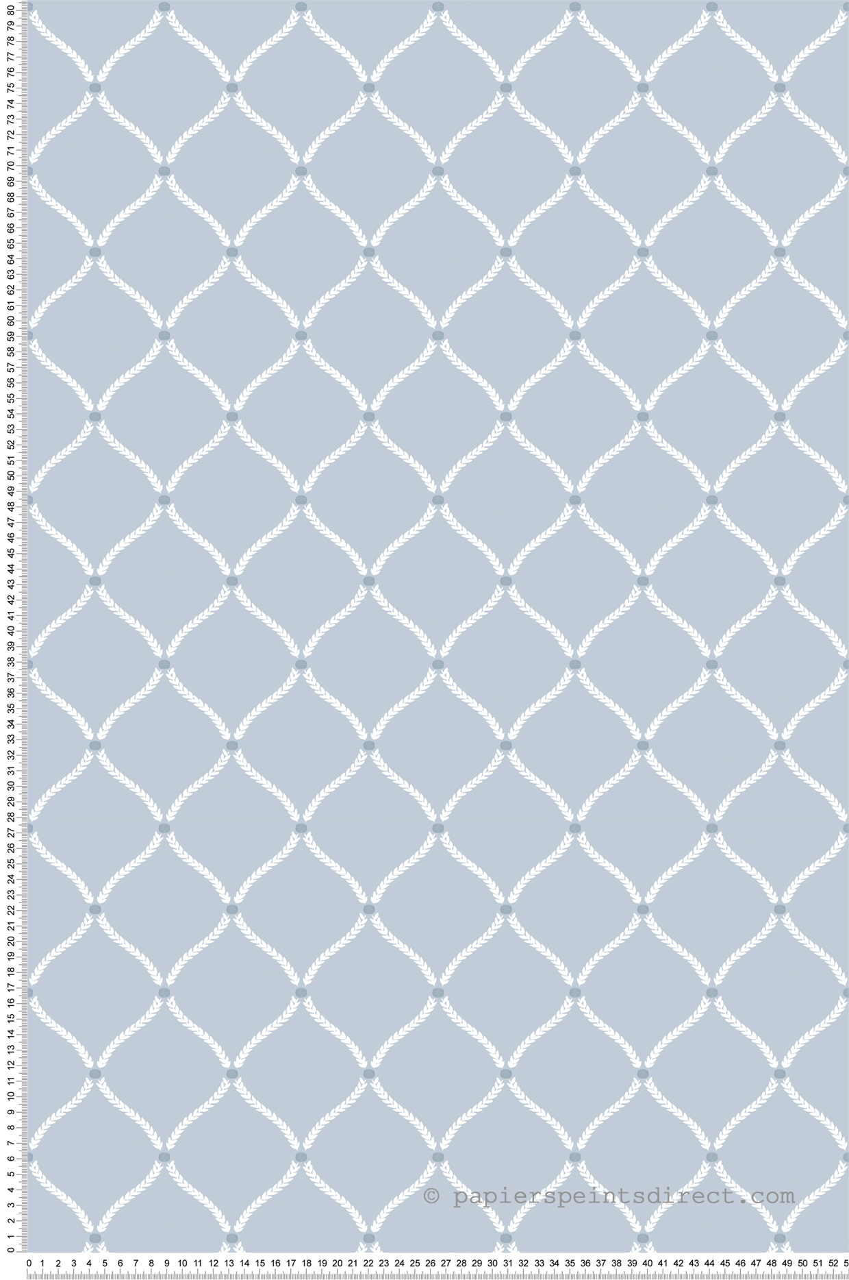 Papier peint Feuille Géométrique bleu blanc - My Little Cottage de Montecolino | Réf. MC-M12356